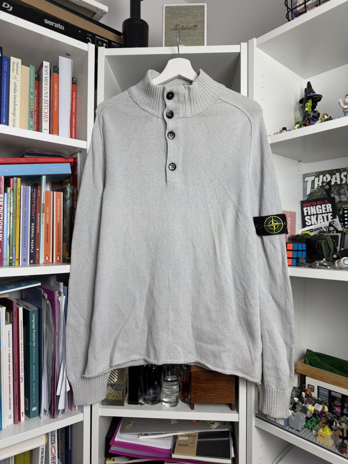 Stone Island × Vintage Vintage 90s Stone Island knitted button up sweater XL luxury Size US XL / EU 56 / 4 - 1 Thumbnail