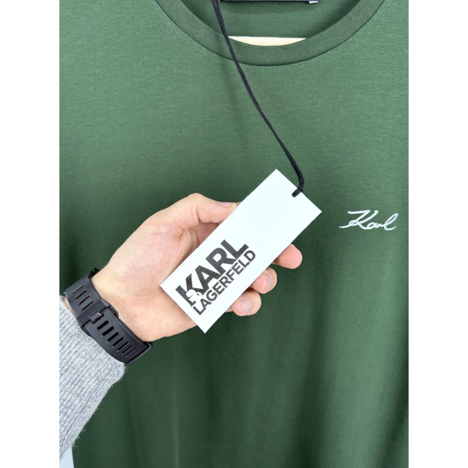 Karl Lagerfeld Karl Lagerfeld T-Shirt XL Green, Classic Luxury, Men, New with Tag, Rare, France Size US XL / EU 56 / 4 - 6 Thumbnail