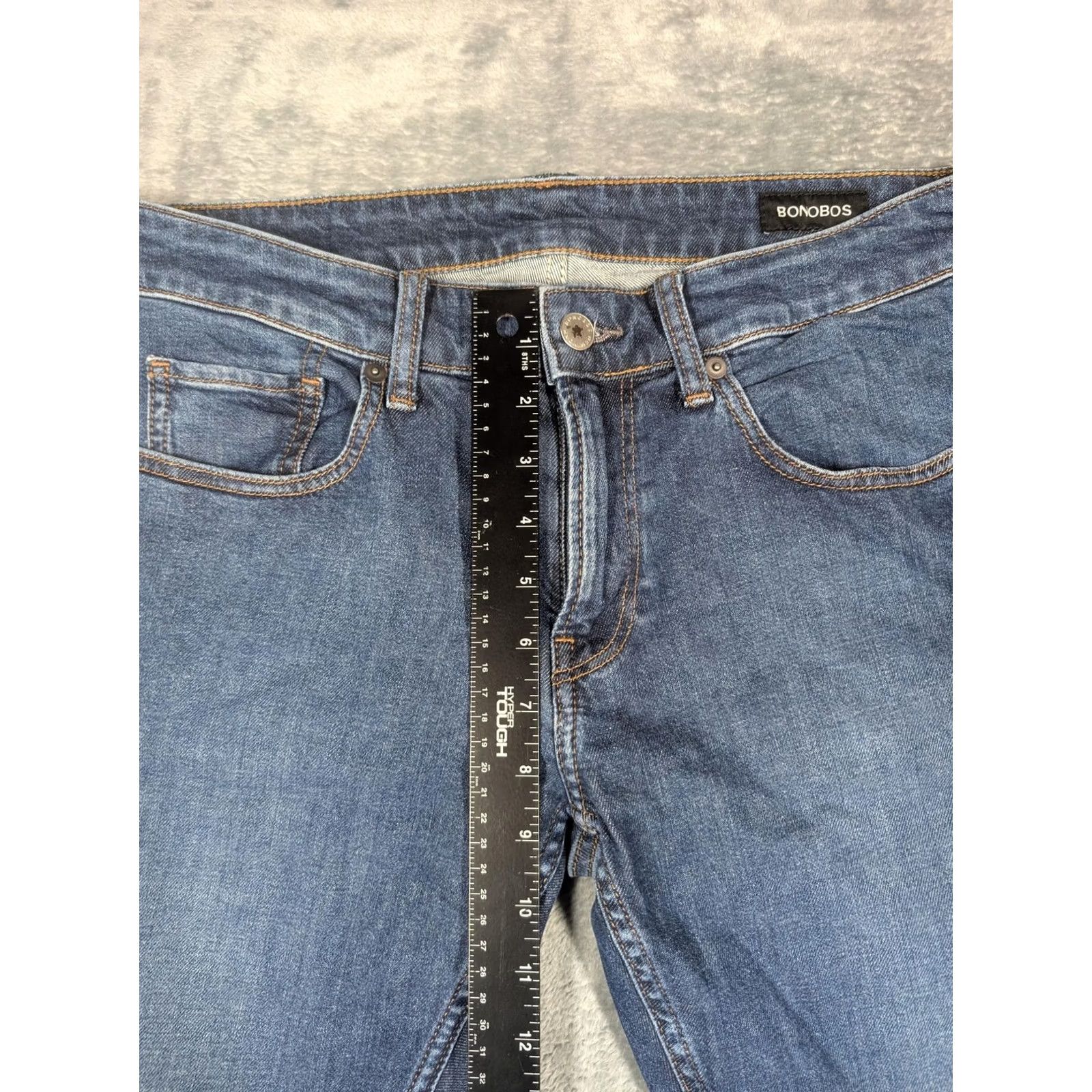 Bonobos Bonobos Jeans Mens 30x30 Blue Slim Straight Stretch Denim Medium Wash Pants Size US 30 / EU 46 - 3 Thumbnail
