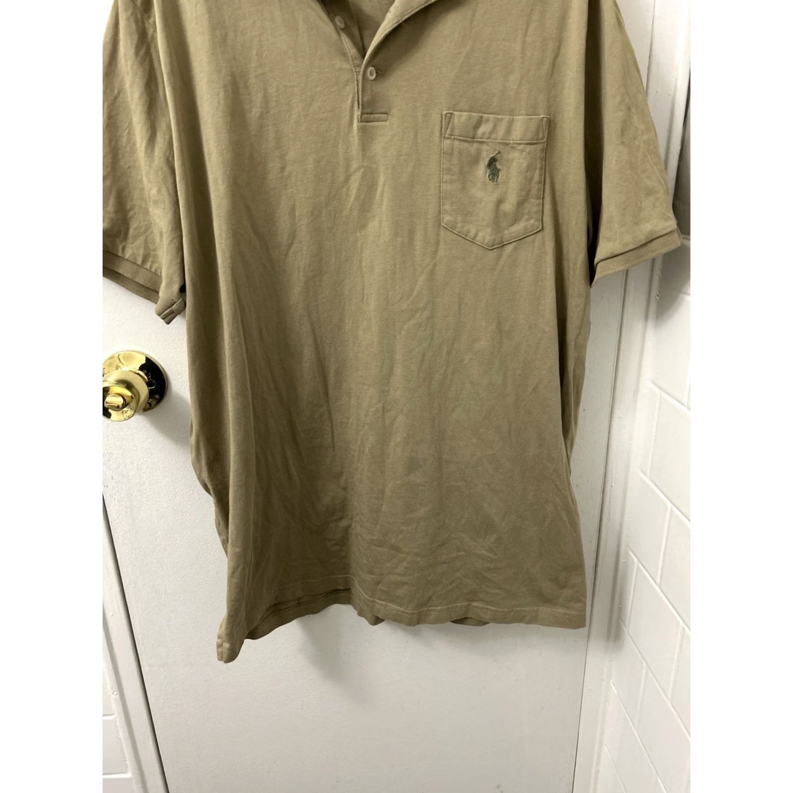 Polo Ralph Lauren Polo Ralph Lauren Shirt Mens Size L Khaki Tan Classic Fit Pocket S/S Size US L / EU 52-54 / 3 - 3 Thumbnail