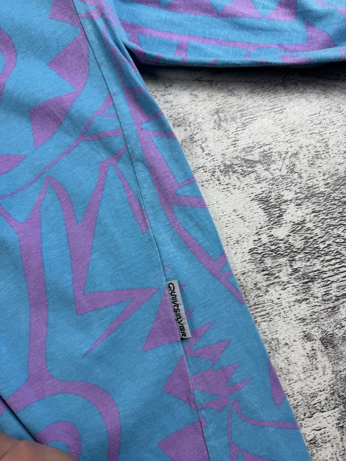 Quiksilver Quicksilver 80s Vintage USA Monogram Surf Blue Turtleneck Pullover Sweatshirt Size US L / EU 52-54 / 3 - 13 Thumbnail