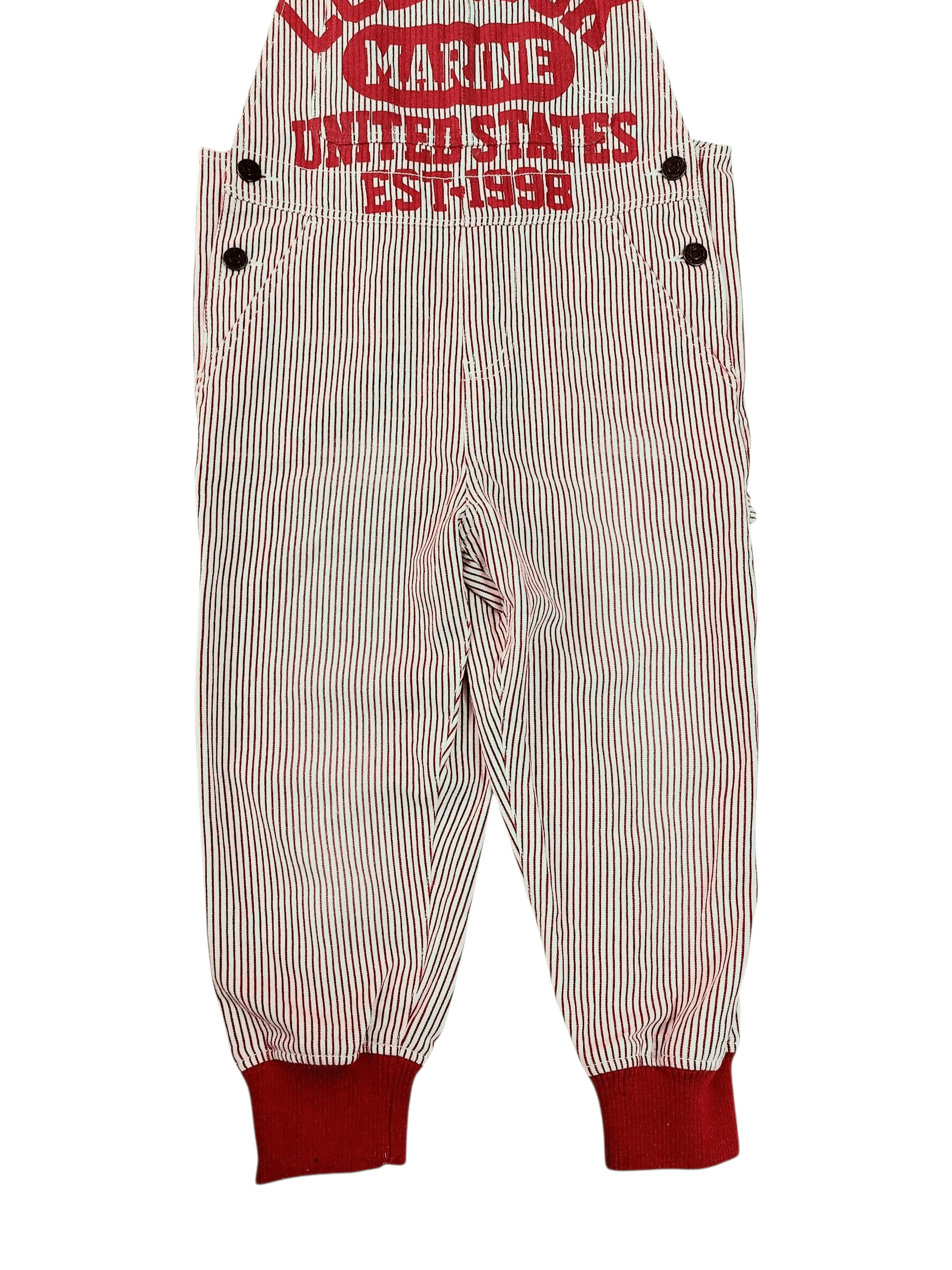 Vintage Rare 💥 Co and Lu 90's Hickory Stripe Big Logo Overalls Size 31" - 4 Thumbnail