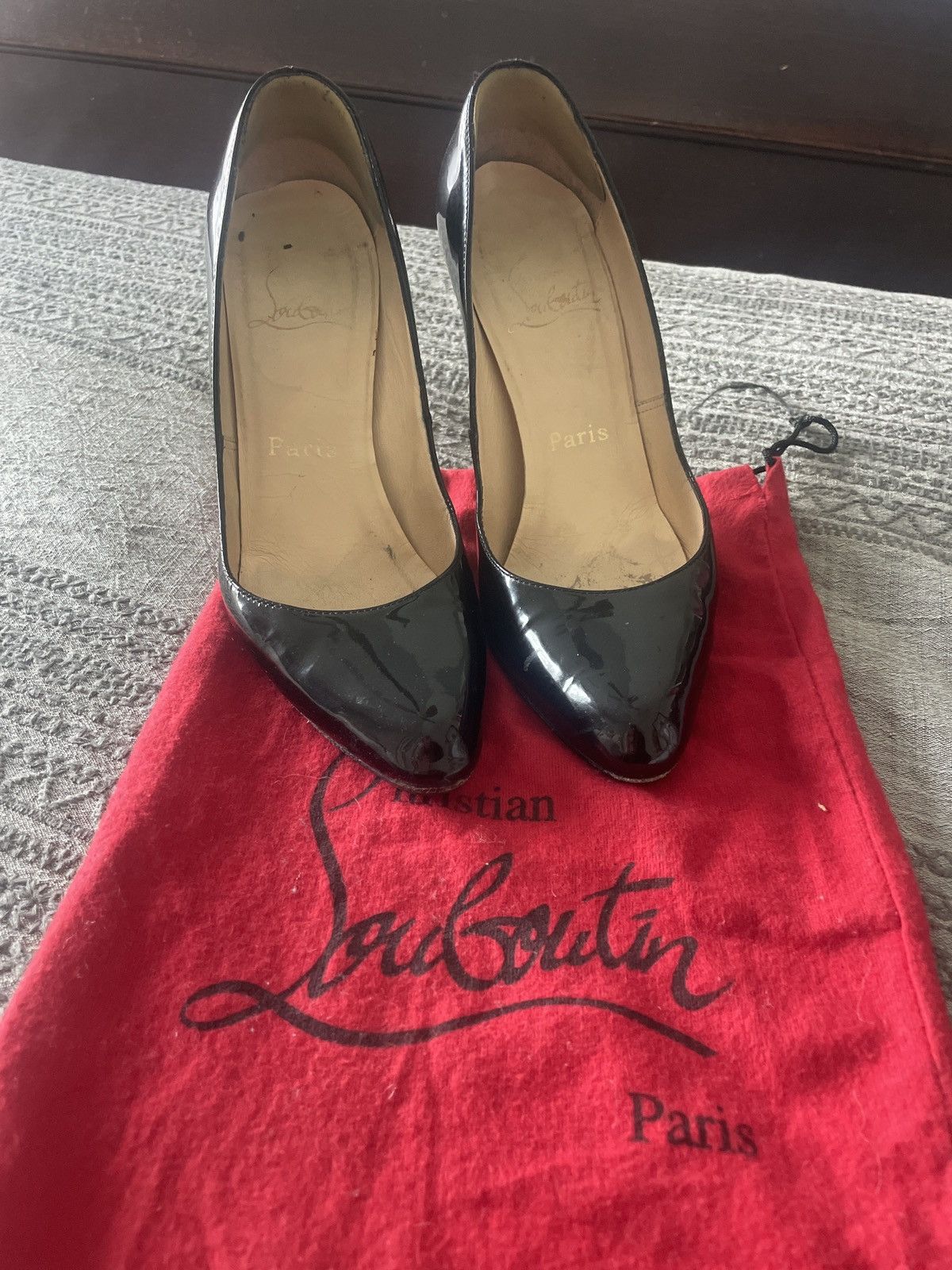 Christian Louboutin Black patent pumps Size US 7.5 / IT 37.5 - 3 Thumbnail