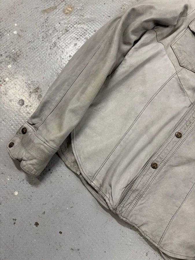 Giorgio Brato Giorgio Brato Grey Leather Buttoned Shirt Size US XS / EU 42 / 0 - 6 Thumbnail