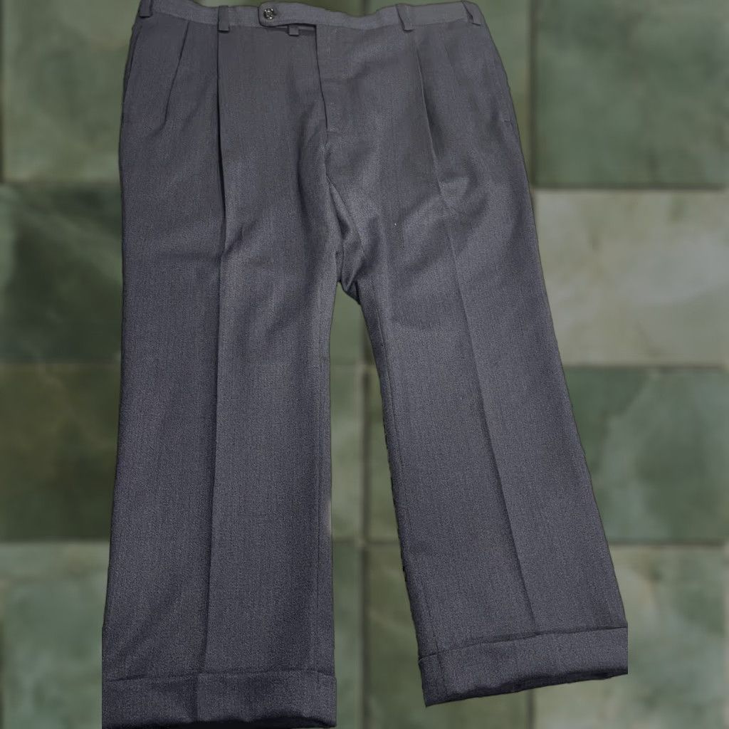 Vintage Oxxford Clothes Dress Pants Man Gray Dress Pants 38x26 Grayish Blue Solid Mens Pants 38 26 Inseam Regular Style: Dress Pants Size US 38 / EU 54 - 1 Thumbnail
