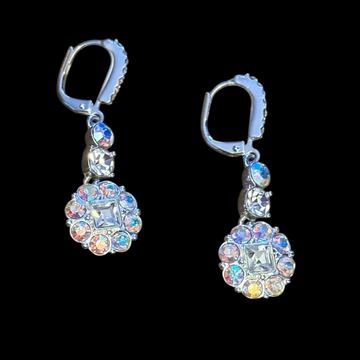 Givenchy Givenchy silver tone AB crystal flower drop earrings Size ONE SIZE - 1 Thumbnail