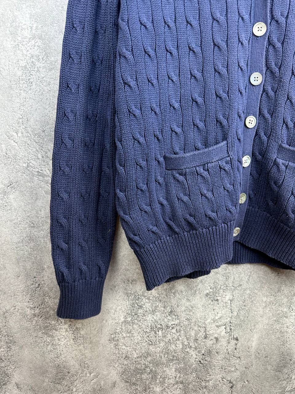 Ralph Lauren Sport Ralph Lauren Sport Vintage Cable Knit Cardigan Navy Sweater Size US L / EU 52-54 / 3 - 6 Thumbnail