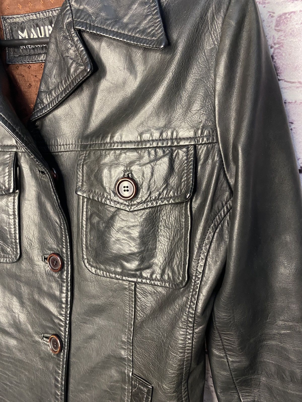 Other WOMENS 90' Black Leather Jacket Mauritius Size S / US 4 / IT 40 - 9 Thumbnail