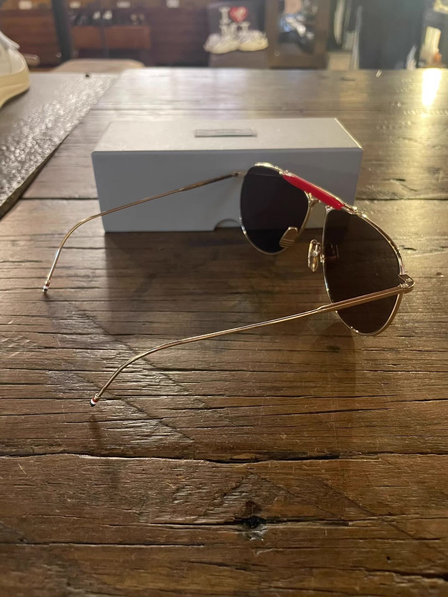 Thom Browne Thom Browne 15K gold-plated frame gold-lens sunglasses. Ｑ25 Size ONE SIZE - 7 Thumbnail