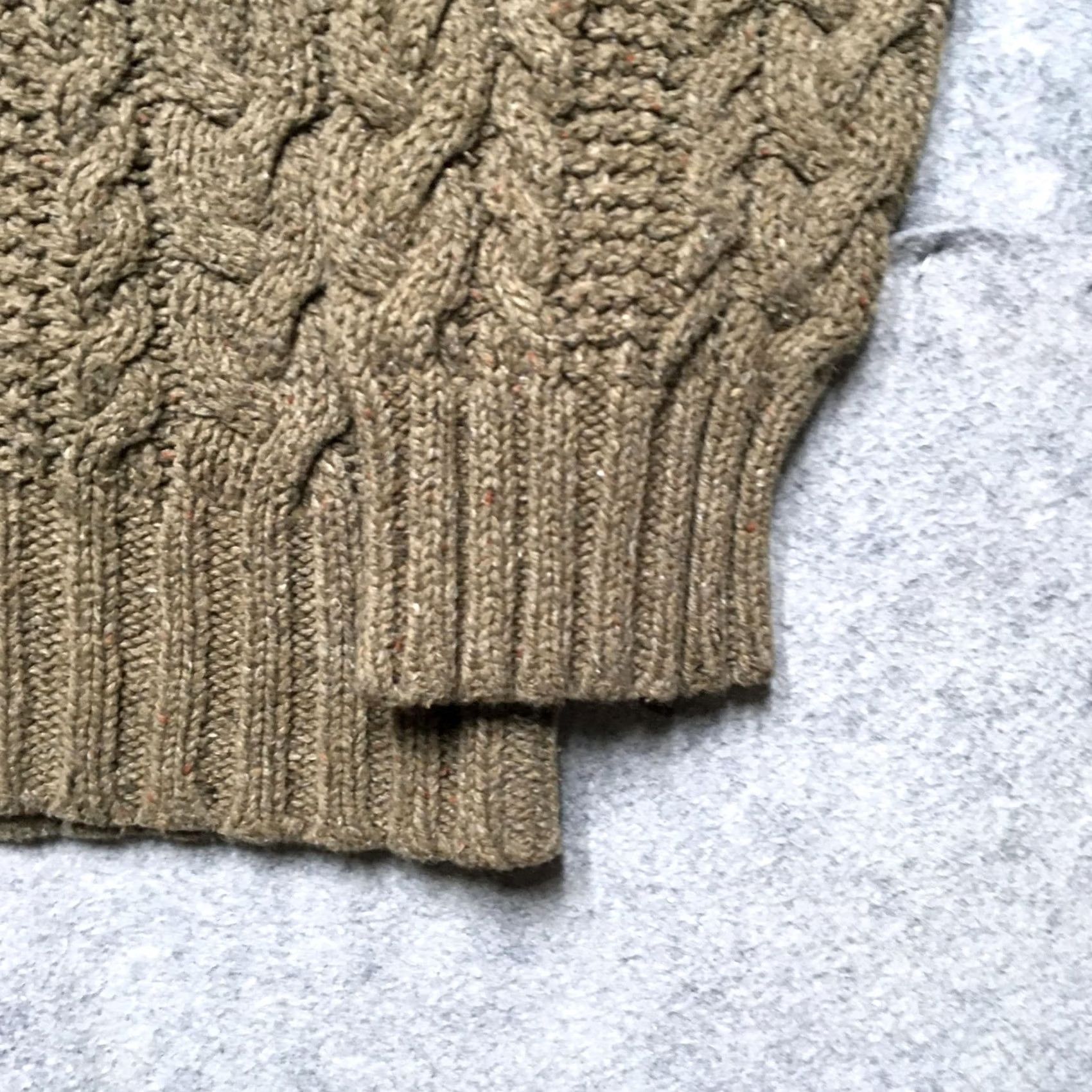 Polo Ralph Lauren Polo Ralph Lauren Sweater Men's 2XL Brown Cable-Knit Crew Neck Pullover Knit Wool Blend Casual Size US XXL / EU 58 / 5 - 2 Thumbnail