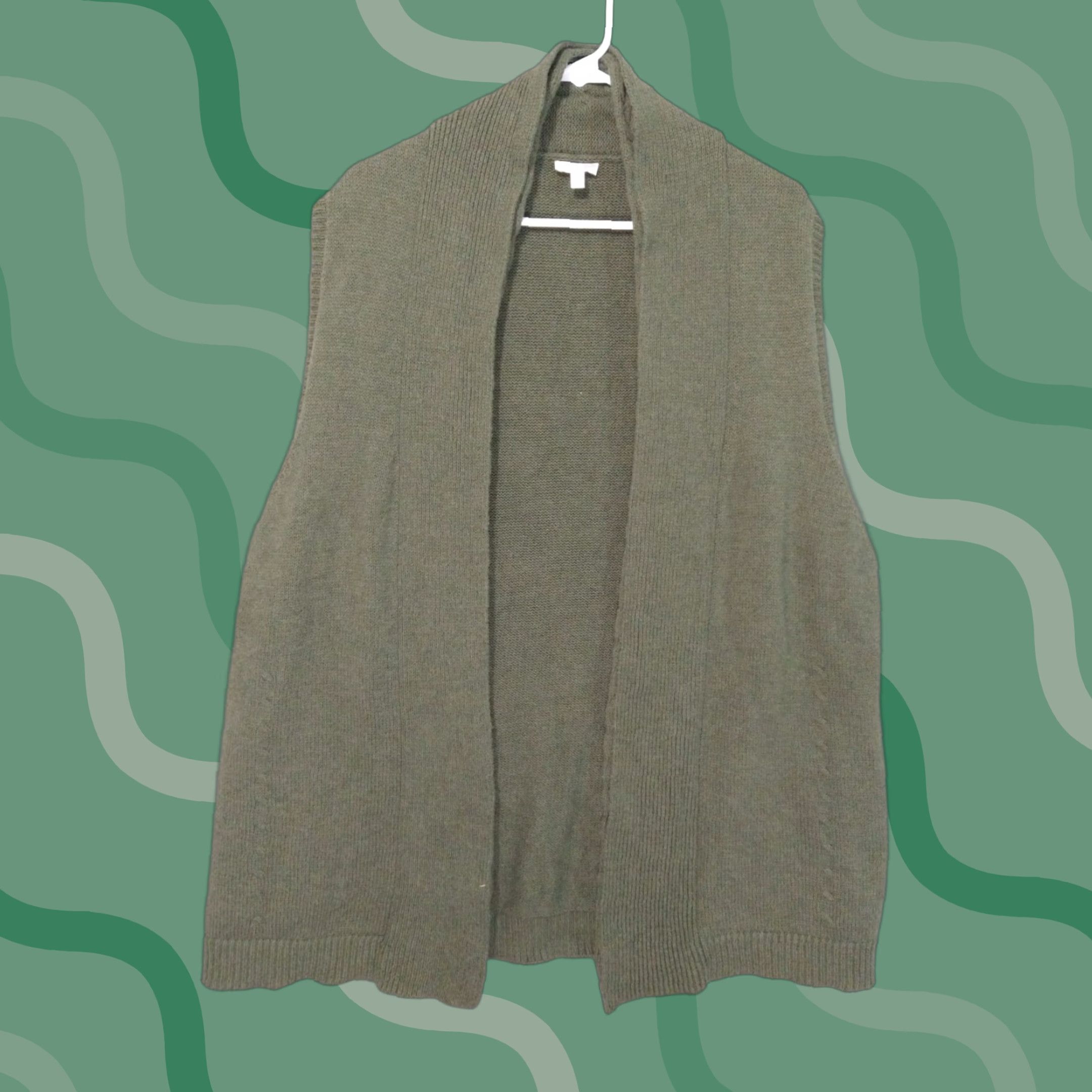 Talbots Talbots Women's Cardigan Vest Sweater 3X Green Sleeveless Open Front Knit Wool Blend Classic Preppy Womens Size XXL / US 16-18 / IT 52-54 - 1 Thumbnail