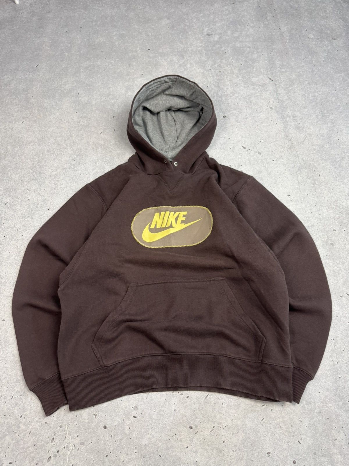 Nike Vintage Nike Spell Out Big Logo Brown Hoodie Travis style Size US M / EU 48-50 / 2 - 2 Thumbnail