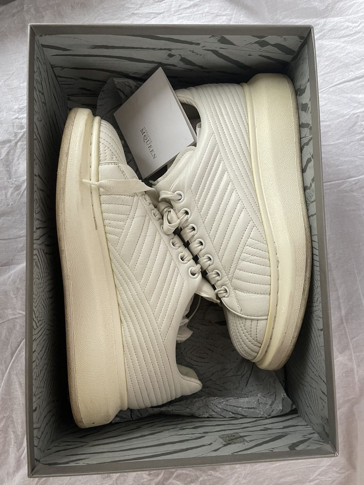Alexander McQueen Pelle S Gomma Quilt Stitch Size US 8 / EU 41 - 3 Thumbnail