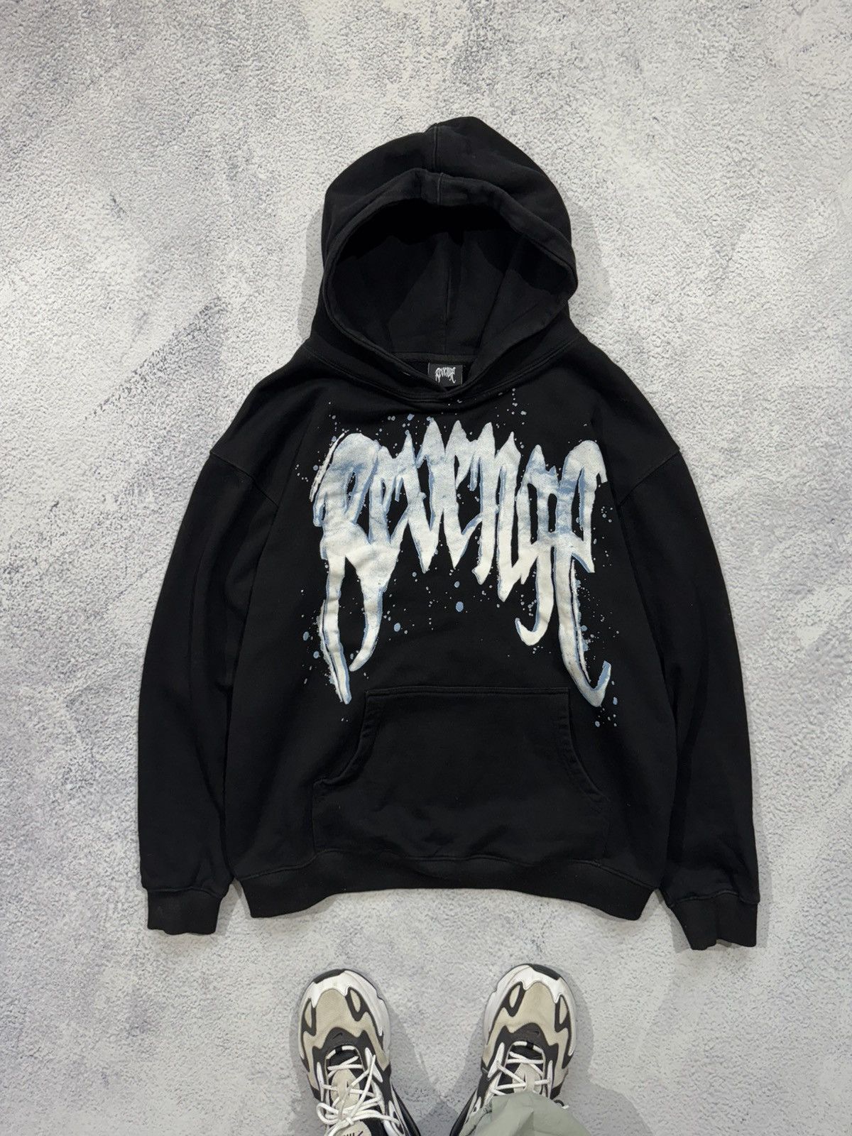 Vintage Revenge Hoodie skull men’s M oversized big logo