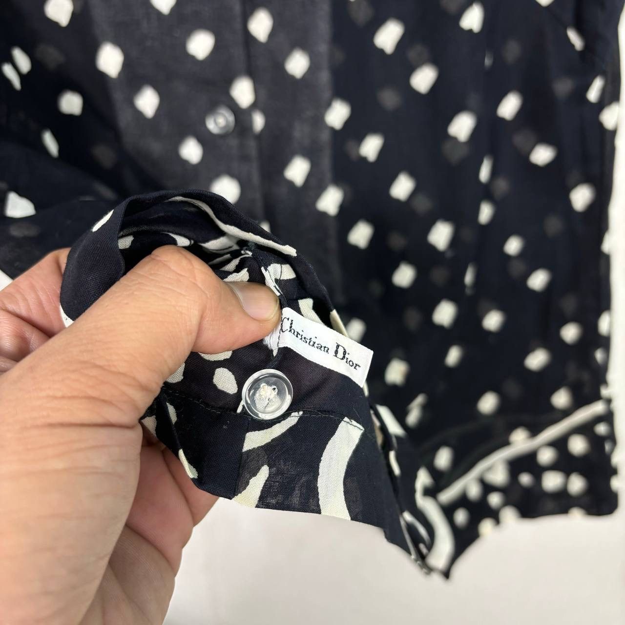 Christian Dior Monsieur CHRISTIAN DIOR SLEEVELESS POLKA DOT BLOUSE SHIRT Size L / US 10 / IT 46 - 5 Thumbnail