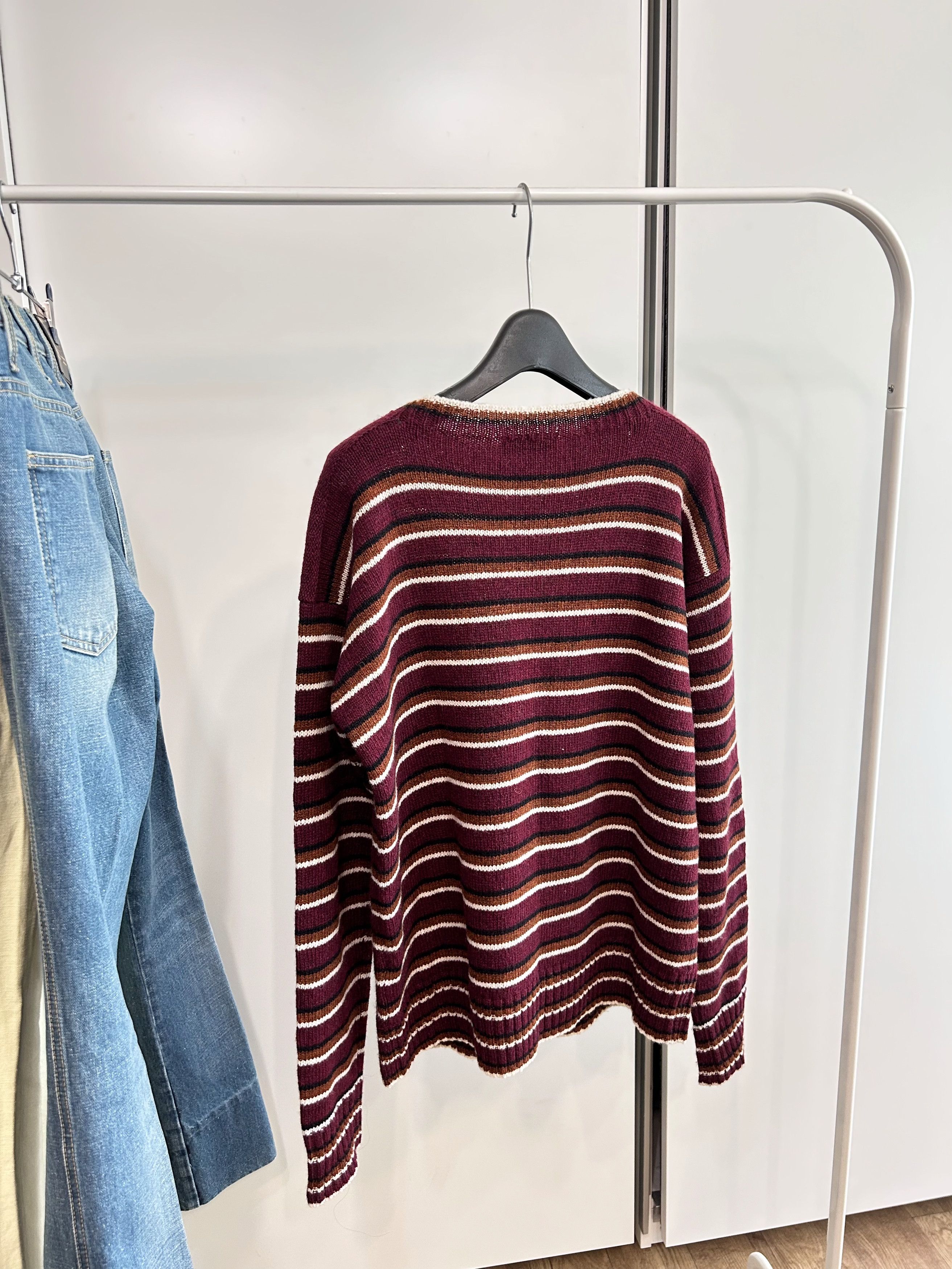 Prada PRADA Multi Pinstripe Knit Pullover Size US M / EU 48-50 / 2 - 5 Thumbnail