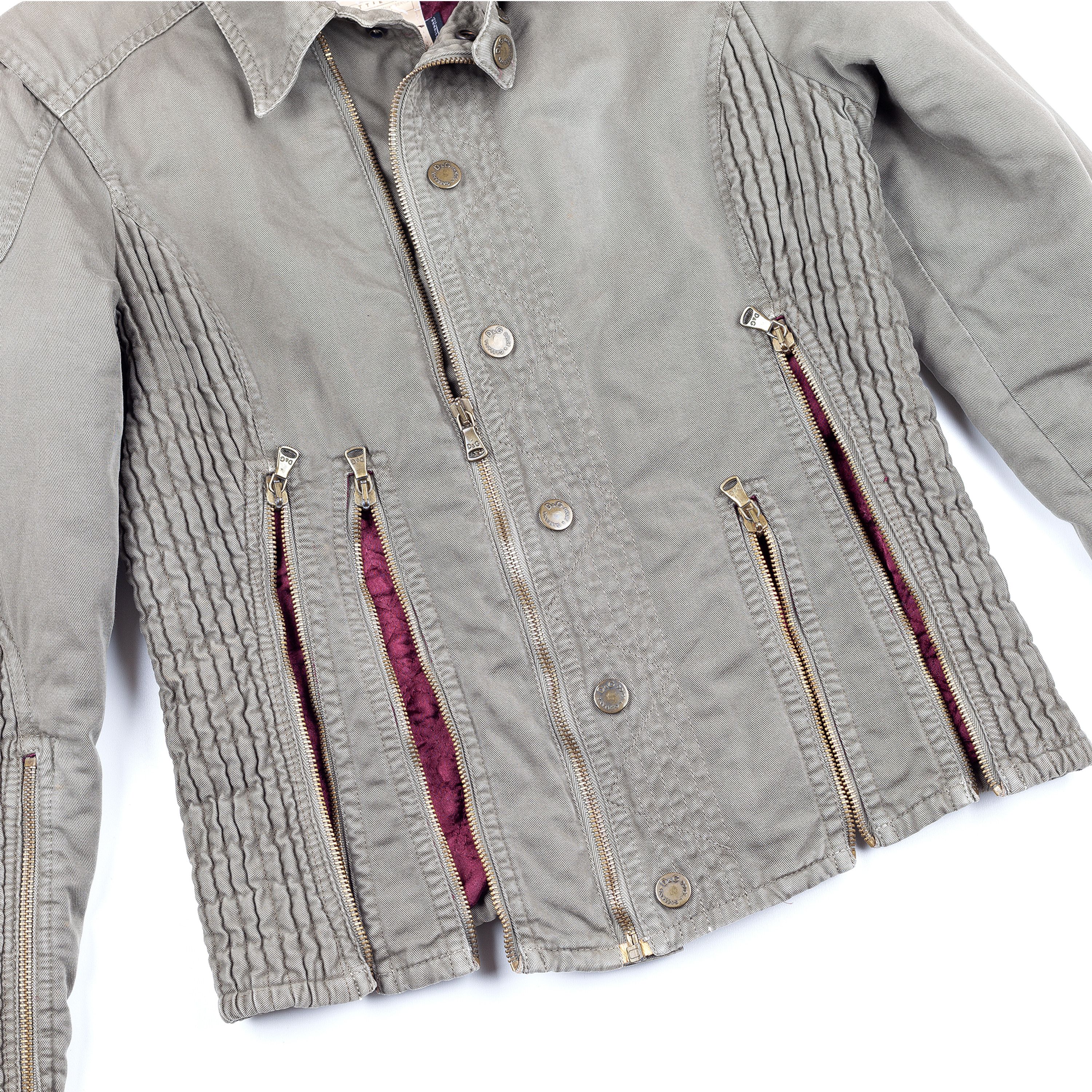 Dolce & Gabbana Dolce & Gabbana Green Zipper Denim Jacket (S) Size S / US 4 / IT 40 - 2 Thumbnail