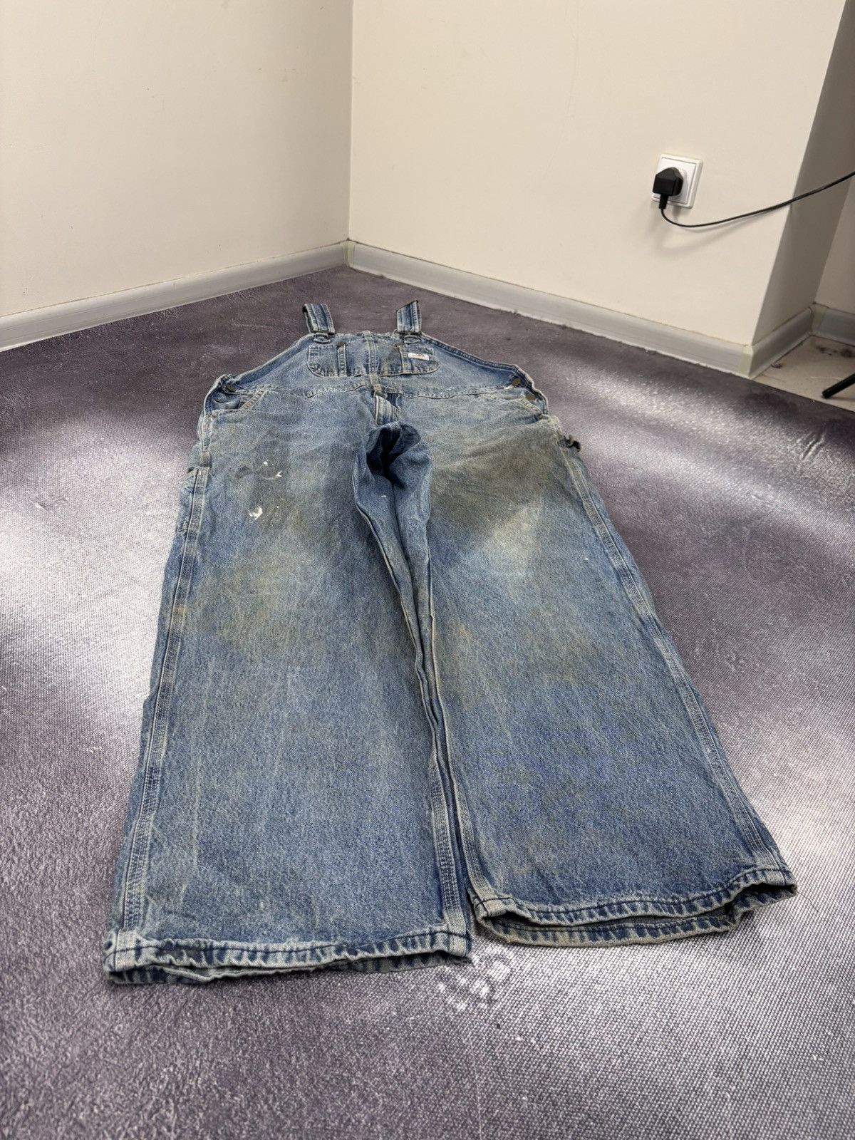 Carhartt Vintage Carhartt Bib Overalls R07 DST Blue Denim Carpenter Size US 42 / EU 58 - 3 Thumbnail