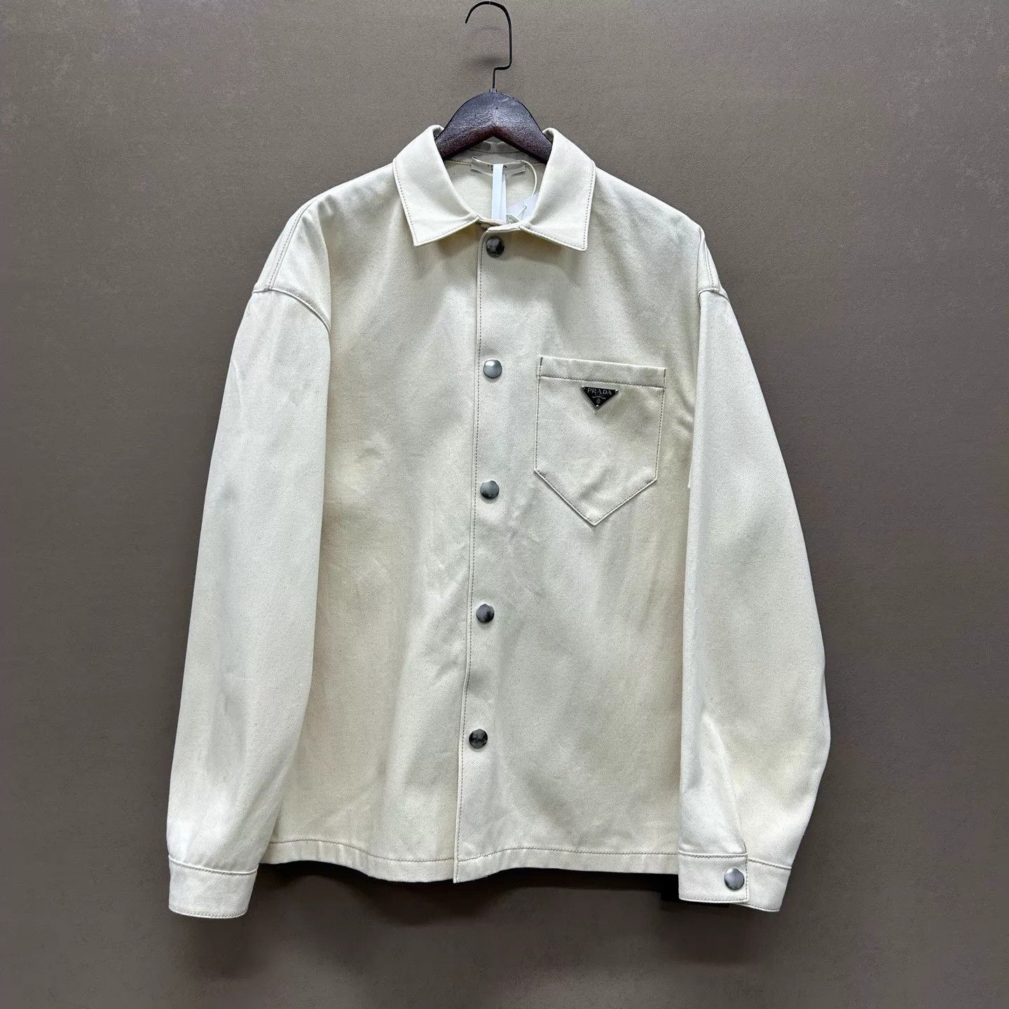 Prada Prada 25 Distressed Triangle Denim Jacket L NWT Size US L / EU 52-54 / 3 - 1 Thumbnail