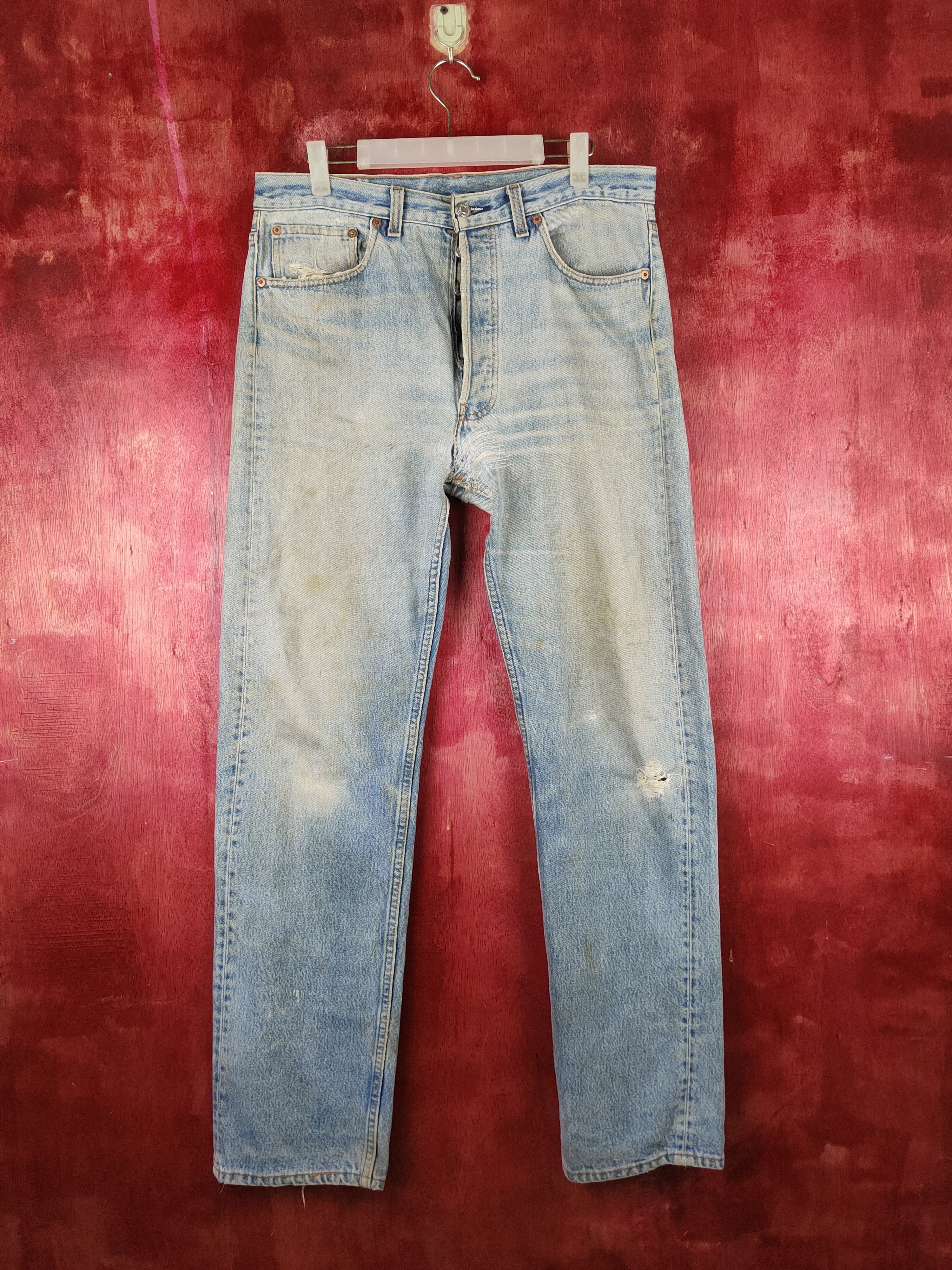 Levi's DL 501 Levi's vintage Faded ripped distressed Denim #S1510 Size US 34 / EU 50 - 1 Thumbnail