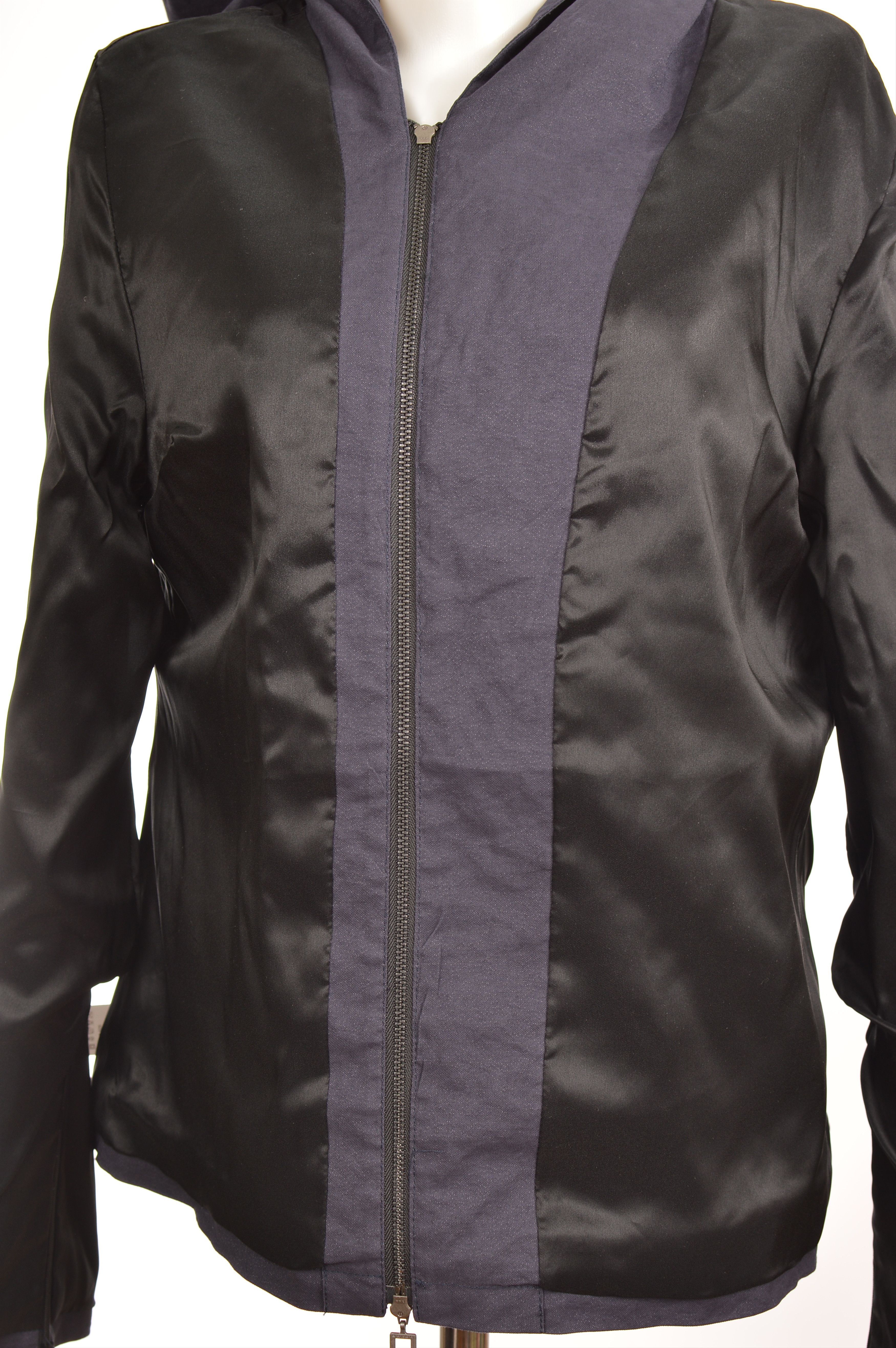 Sarah Pacini Sarah Pacini Dark Navy Cotton Blend Full-Zip Jacket Size M / US 6-8 / IT 42-44 - 5 Thumbnail