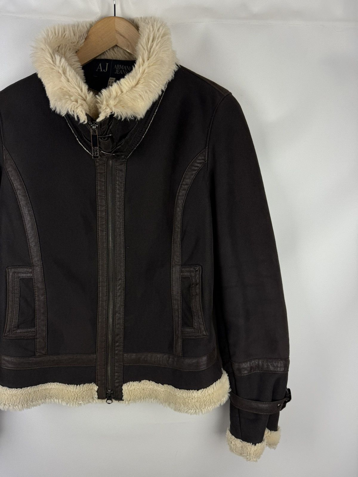 Armani Armani Jeans Ladies Faux Fur Aviator Y2K Bomber Jacket Size M / US 6-8 / IT 42-44 - 3 Thumbnail