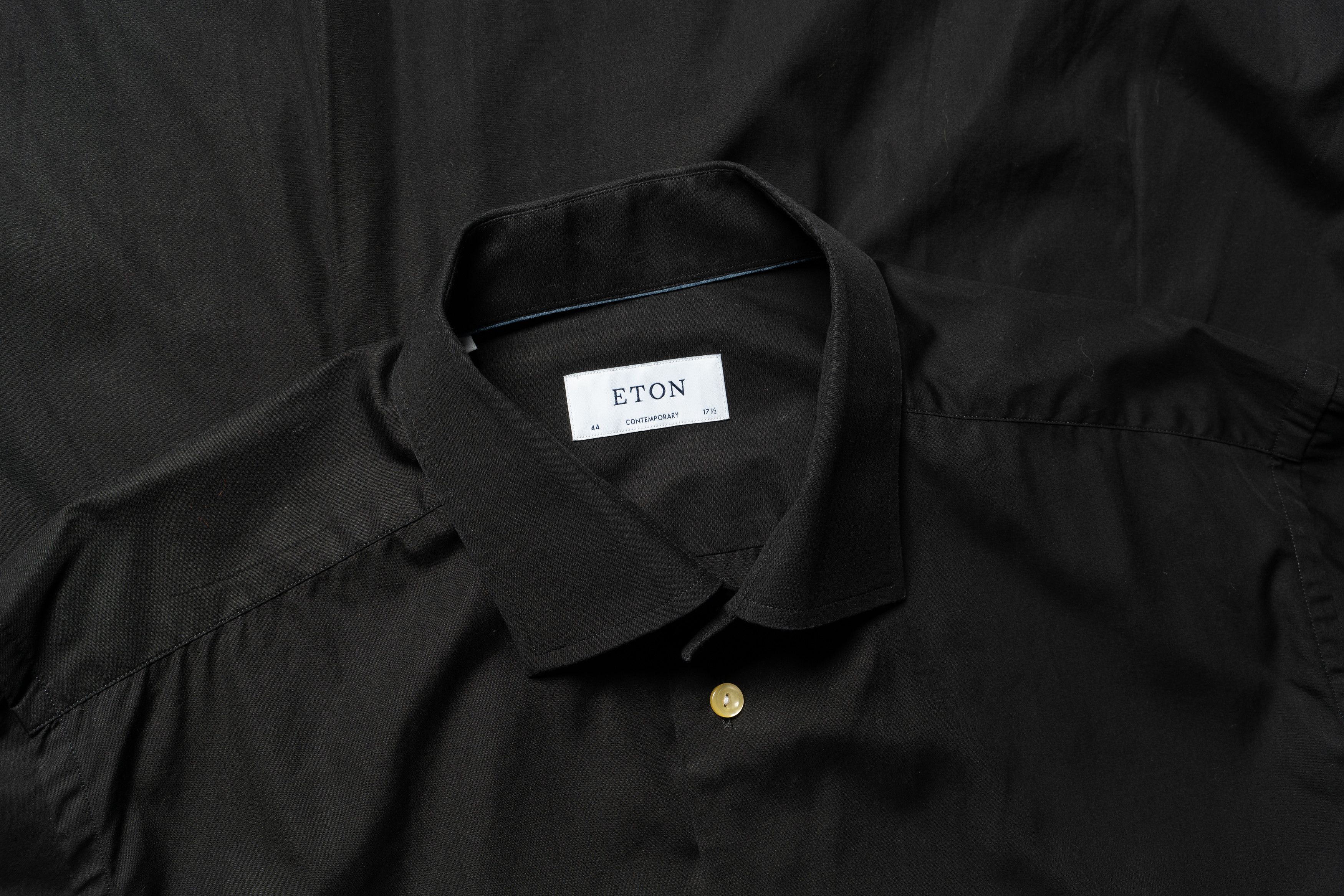 Eton 🔵 ETON Black Cotton Button Up Shirt Size US XL / EU 56 / 4 - 4 Thumbnail
