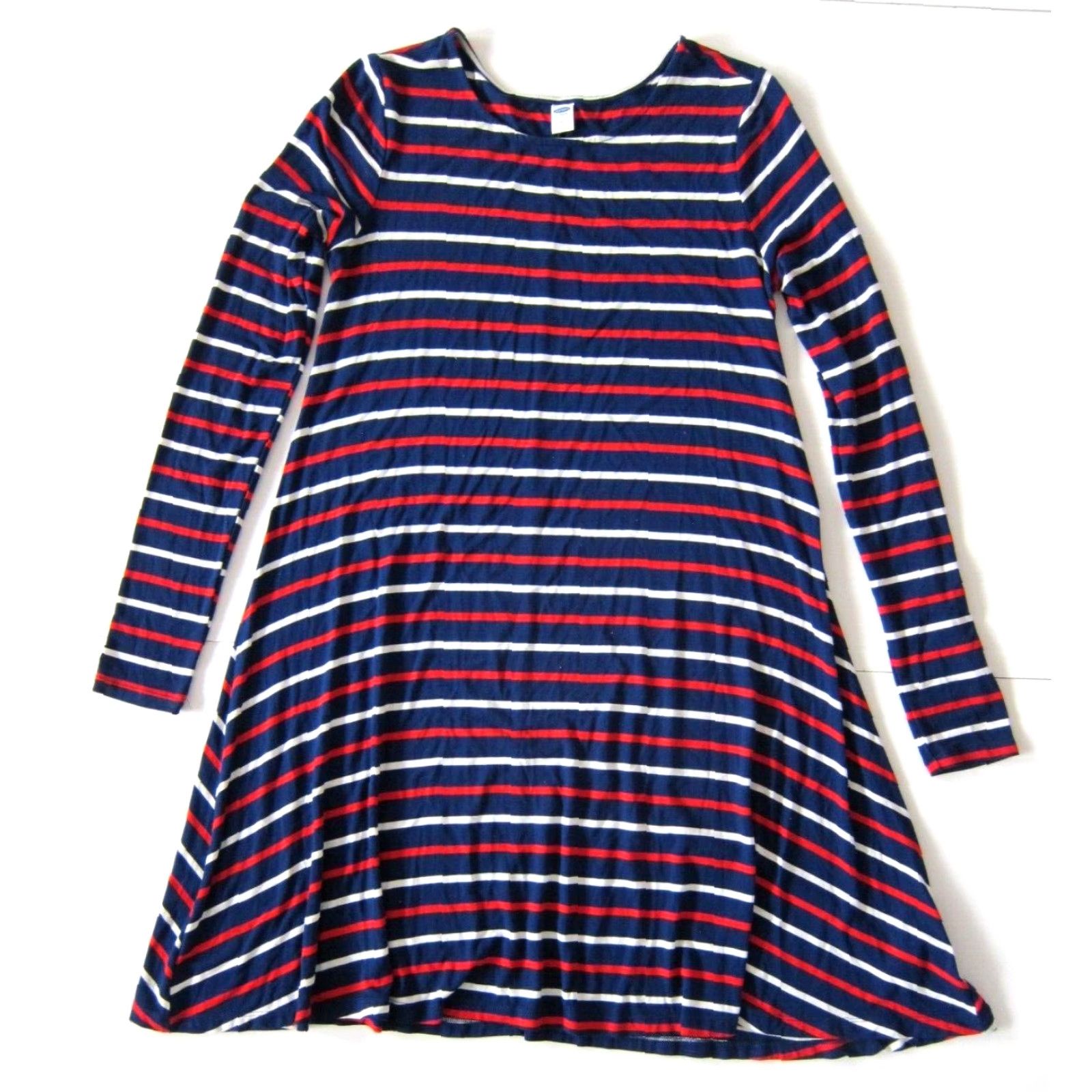 Old Navy Old Navy Red White Blue Stripe Stretch Long Sleeve Shift Dress Small Size S / US 4 / IT 40 - 2 Thumbnail