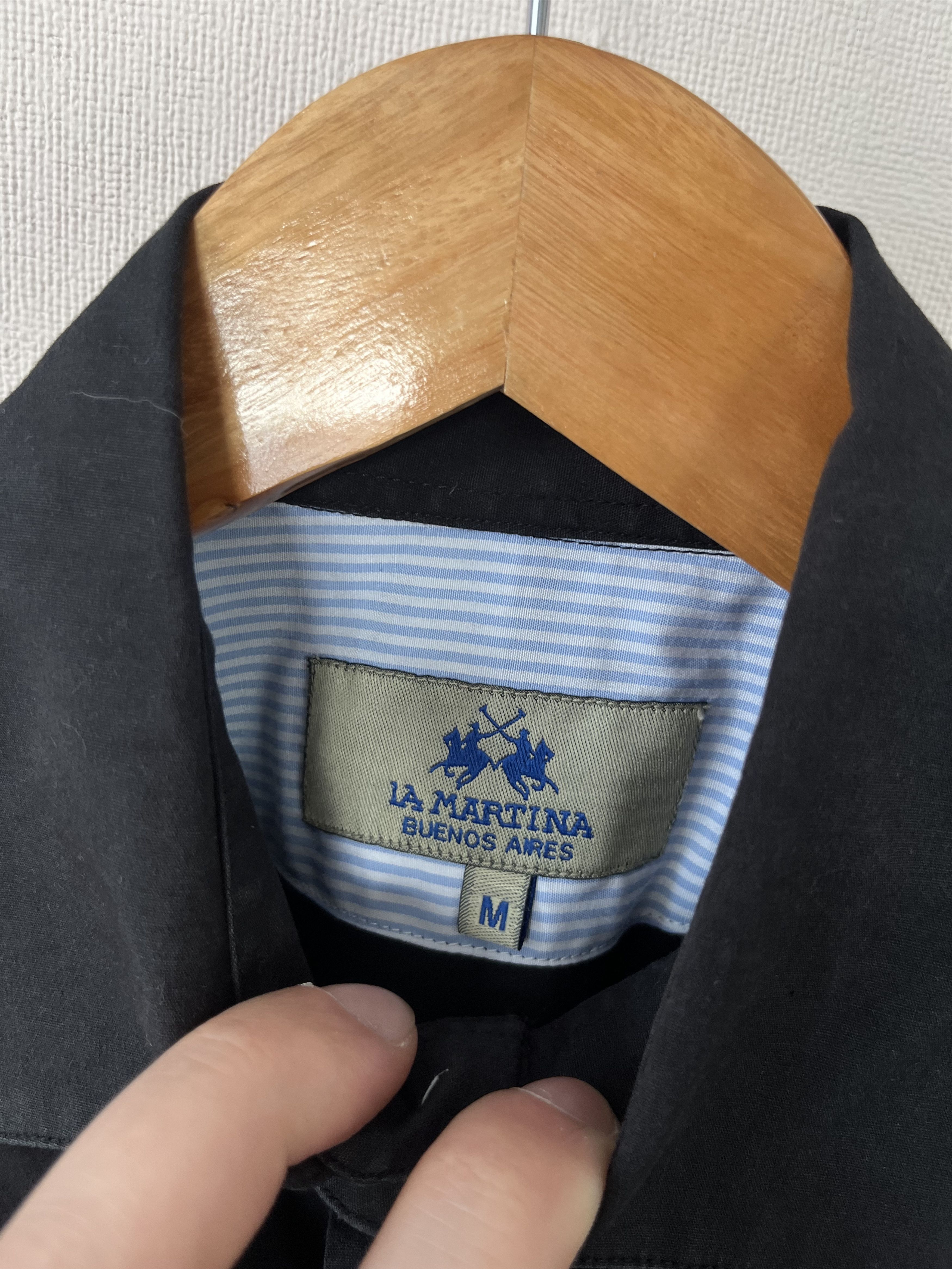 La Martina La Martina Mens Collared Button-Down Shirt Black #1 Size US M / EU 48-50 / 2 - 7 Thumbnail