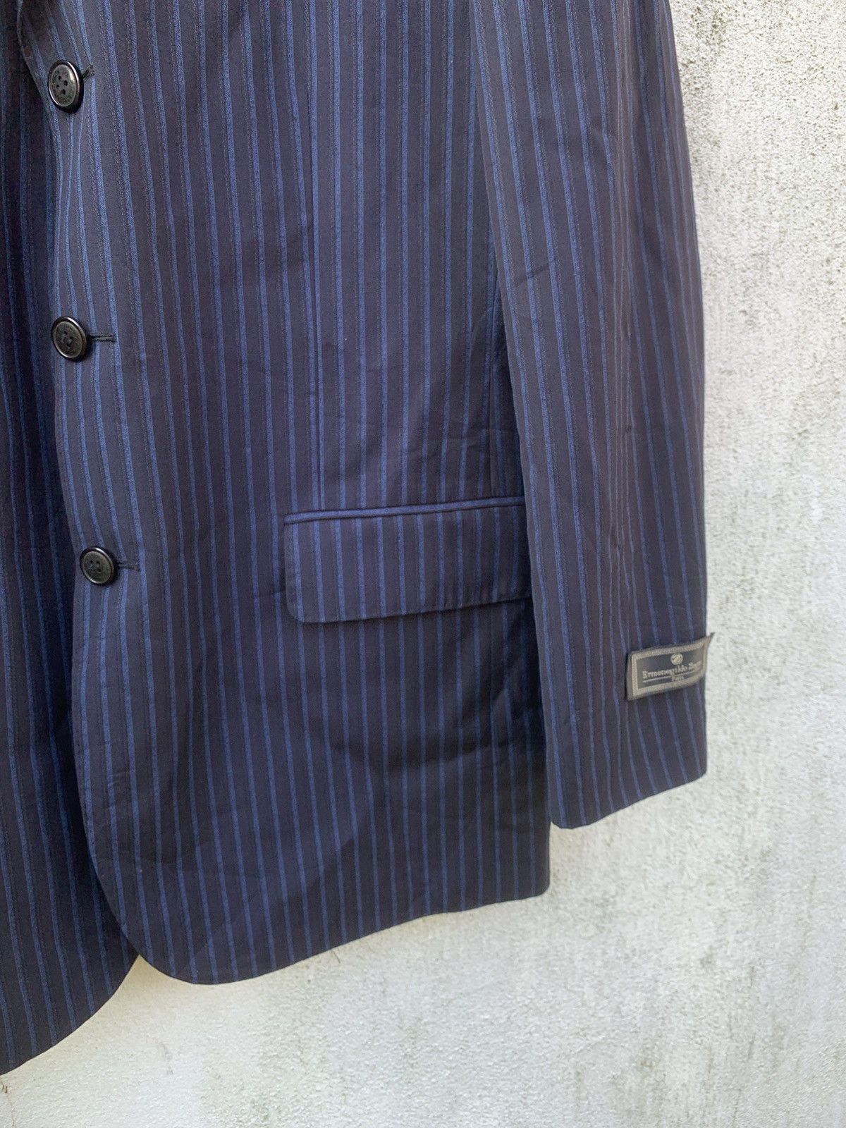 Z Zegna Ermenegildo Zegna Suit Blazer 50 Wool Striped Size 50R - 5 Thumbnail