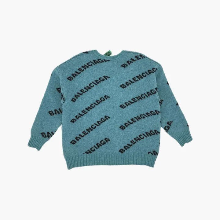 Balenciaga Balenciaga Balenciaga VNeck Logo Sweater in Blue -2507 Size US S / EU 44-46 / 1 - 3 Thumbnail