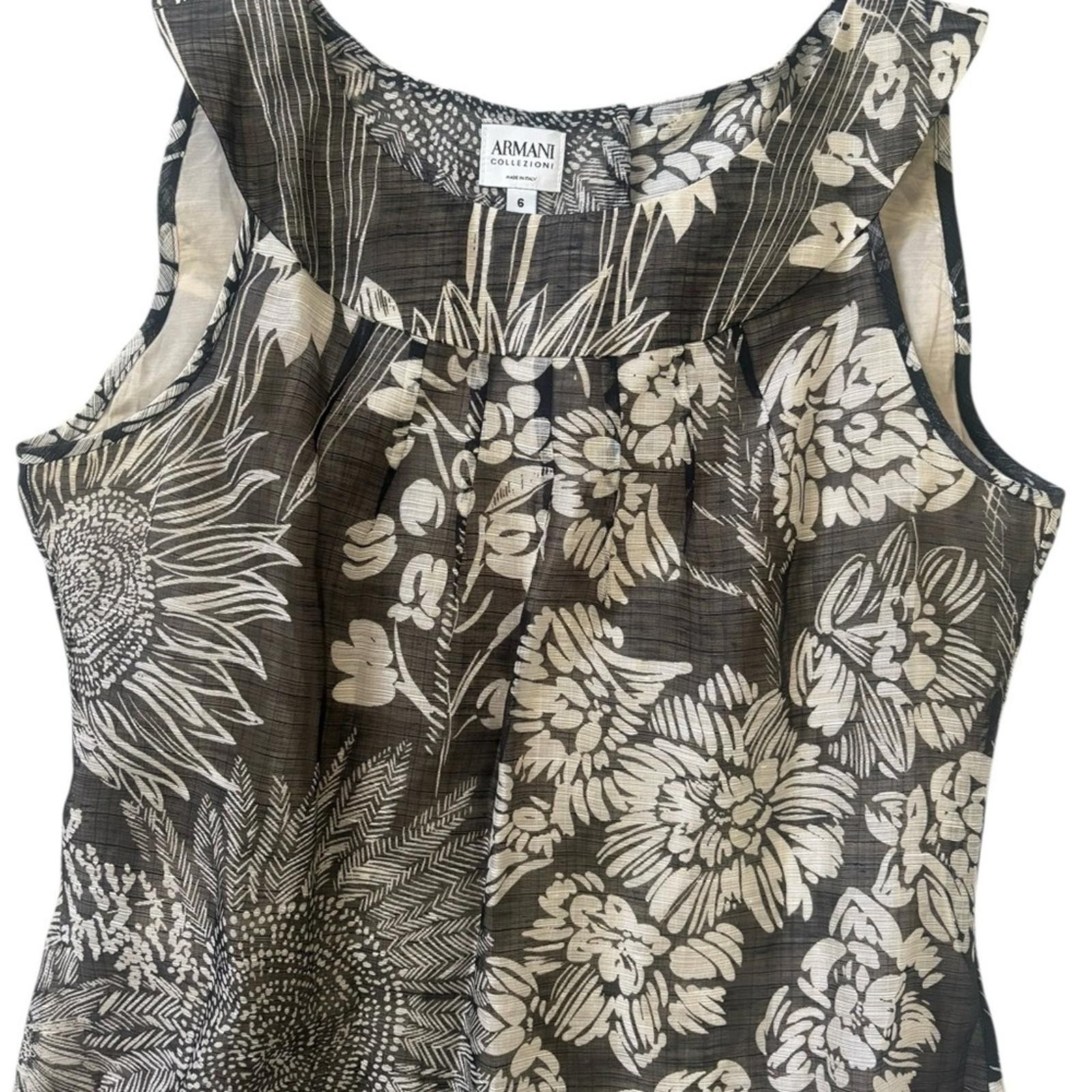 Armani Collezioni Armani Collezioni Linen/Silk Floral Floral Midi Dress Size 6 Size M / US 6-8 / IT 42-44 - 6 Thumbnail