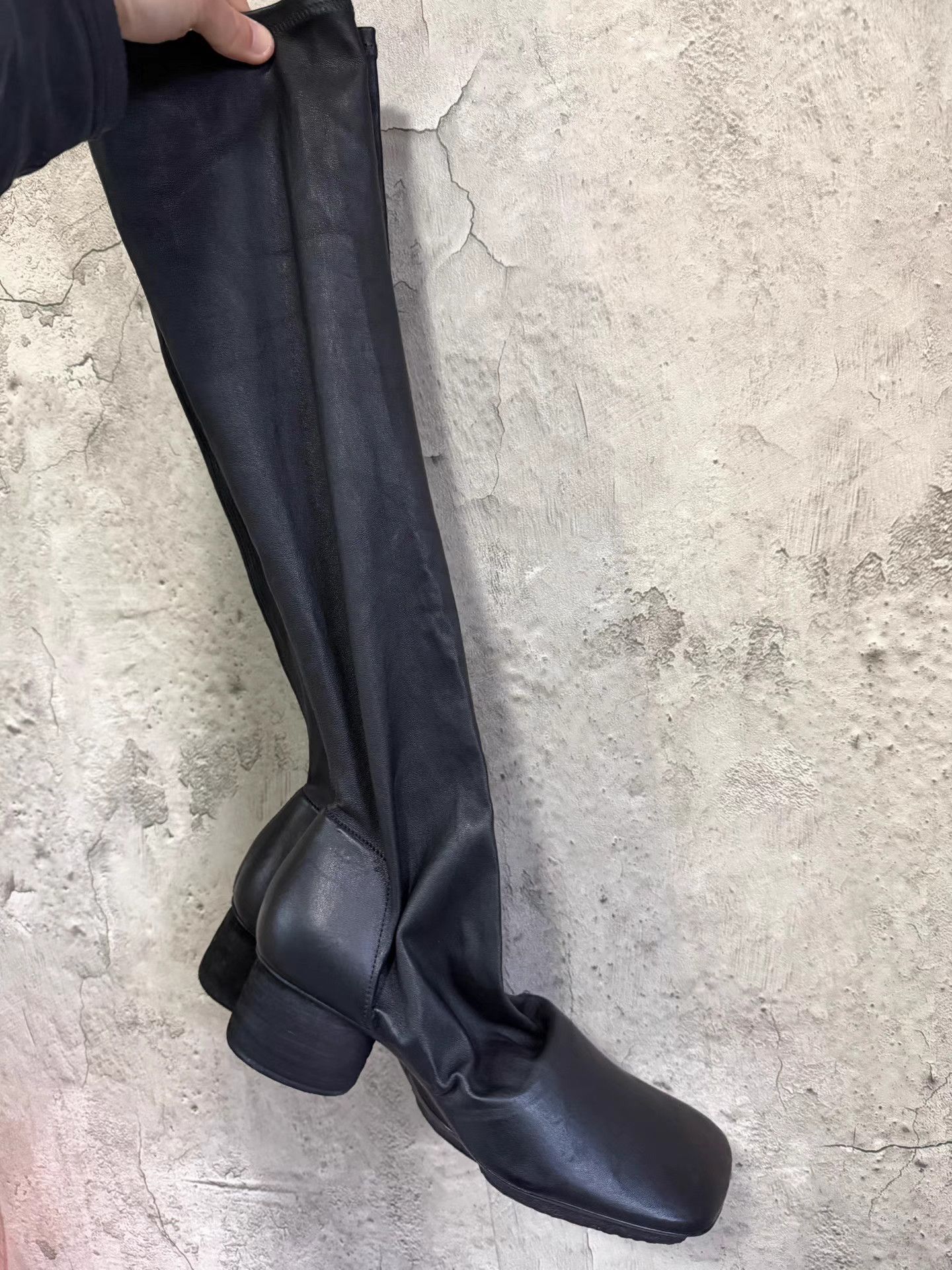 Uma Wang Uma Wang Square Toe Block Heel Stretch Knee High Boots K25 Size US 10 / IT 40 - 3 Thumbnail