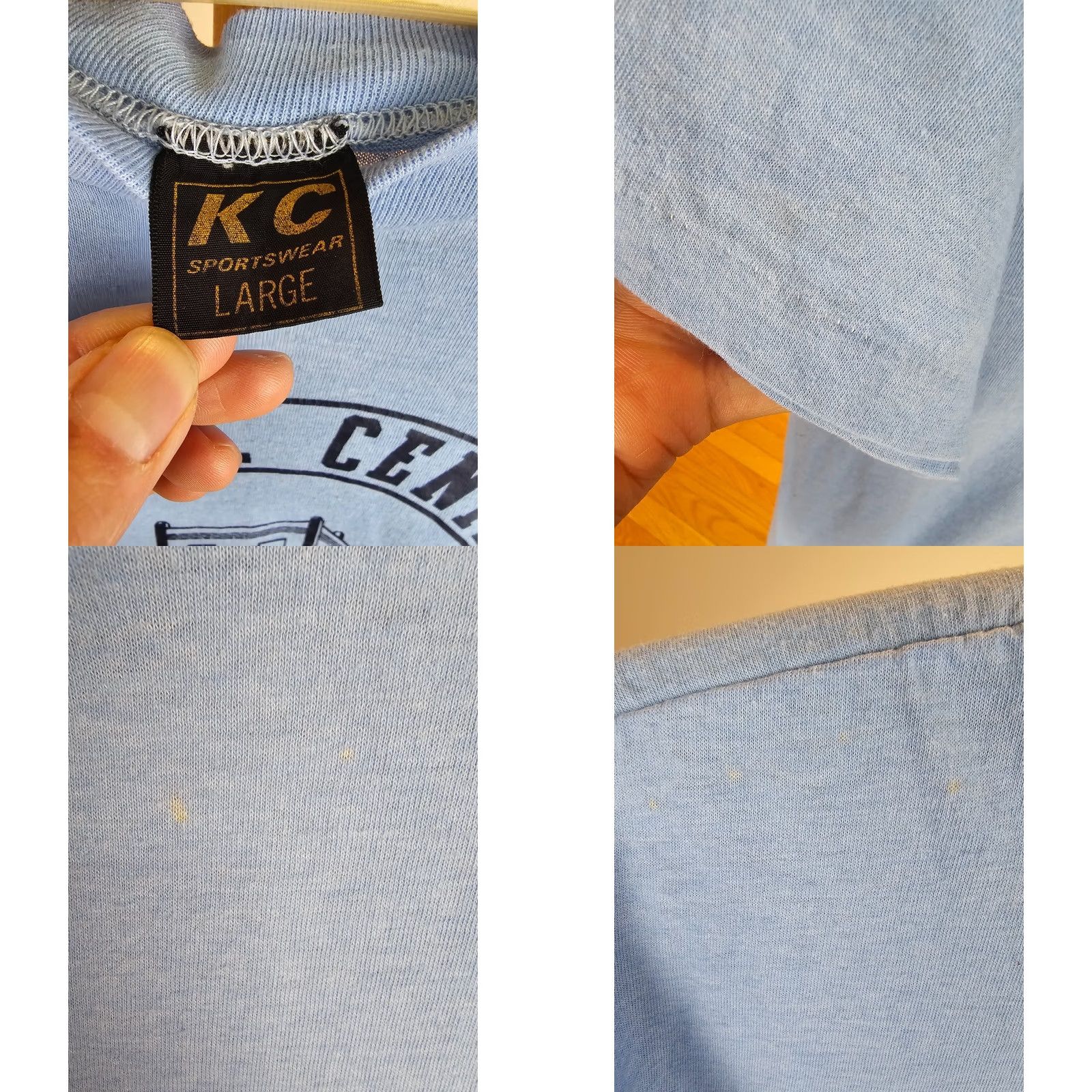 Vintage VINTAGE 82' HUXLEY IA CENTENNIAL SKY BLUE 50/50 PAPER THIN T-SHIRT SZ LARGE Shirt Mens SkyBlue 50/50 82' Huxley IA Centennial Vintage T-Shirt Size US L / EU 52-54 / 3 - 8 Thumbnail