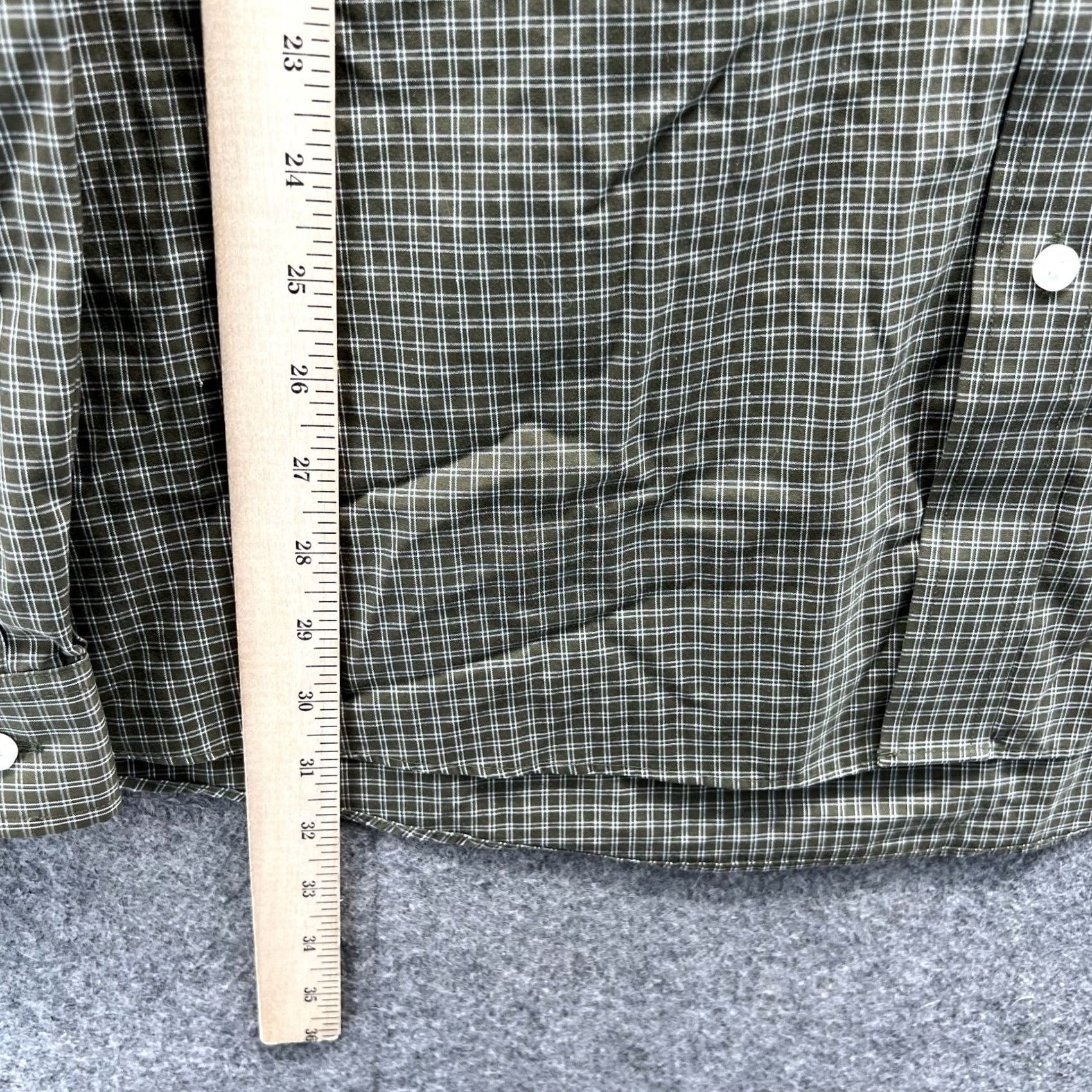 Eddie Bauer Eddie Bauer Shirt Men LT Olive Green Casual Button Down Relaxed Windowpane Cotton Long Sleeve Cap/Collar 50 in Chest Big & Tall Size US L / EU 52-54 / 3 - 4 Thumbnail