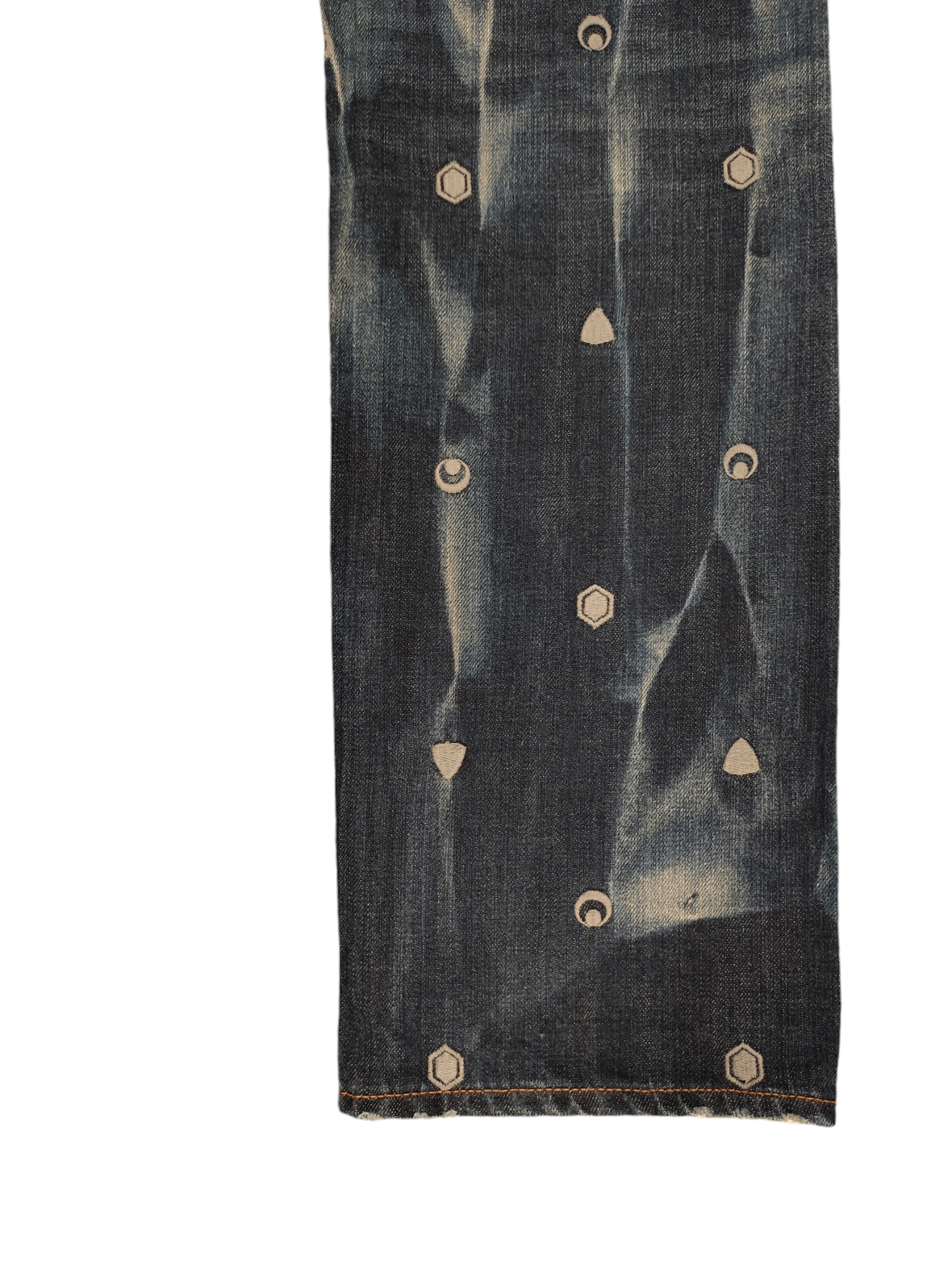 Comme des Garcons × Undercover Japanese Brand Takeo Kikuchi Embroidered Distress Faded Jean Size US 33 - 8 Thumbnail
