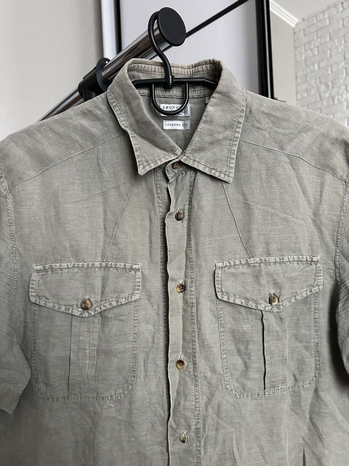 Brunello Cucinelli Brunello Cucinelli Linen Shirt Button Up Size US L / EU 52-54 / 3 - 6 Thumbnail