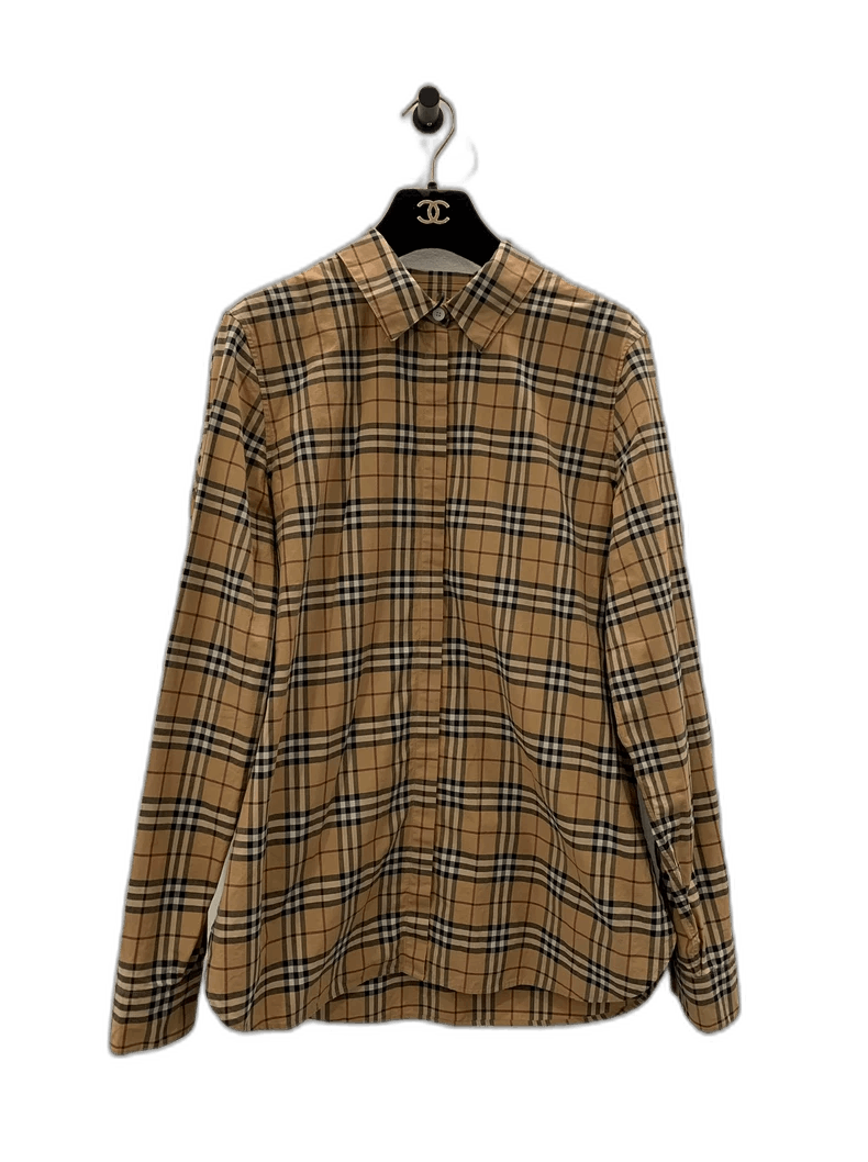 Burberry Burberry Brown Plaid Long Sleeve Shirt Size US M / EU 48-50 / 2 - 1 Thumbnail
