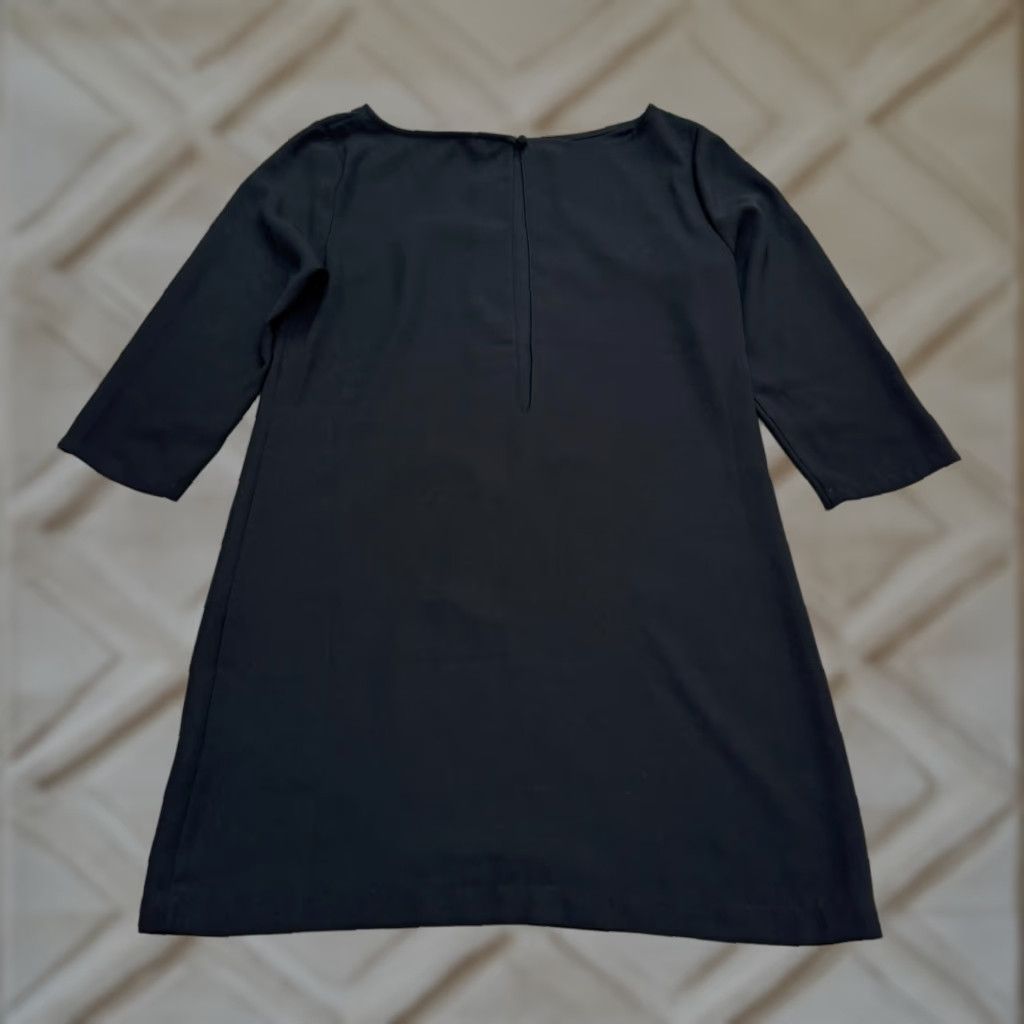 Vintage Leith Dress Womens Small Black Knee Length 3/4 Sleeve Boat Neck Shift Classic Vintage No Size S / US 4 / IT 40 - 1 Thumbnail