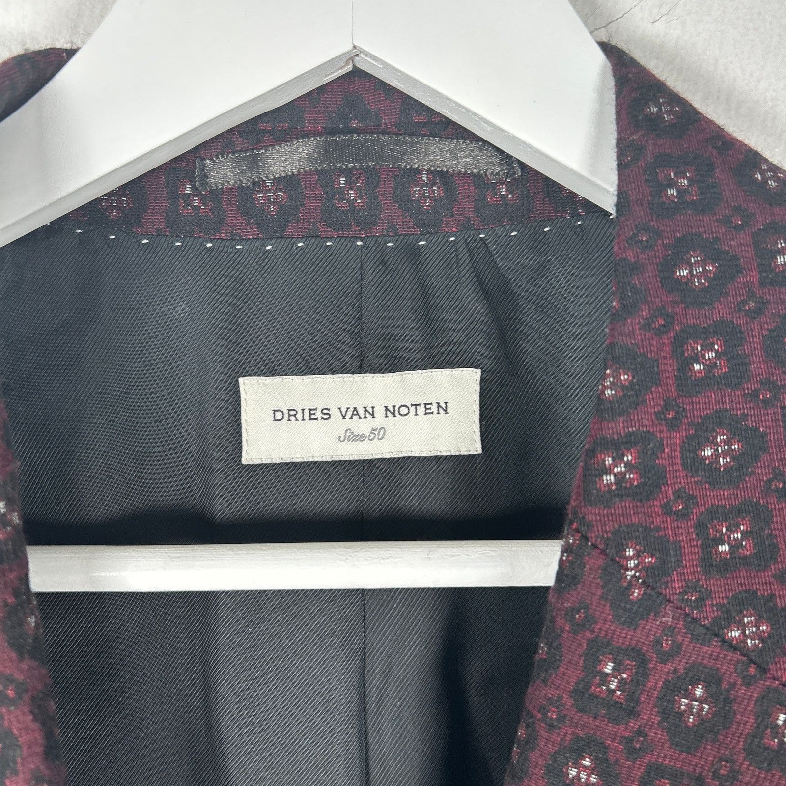 Dries Van Noten Dries Van Noten Red All-Over Motif Woven Blazer Size 50 Size 50L - 2 Thumbnail