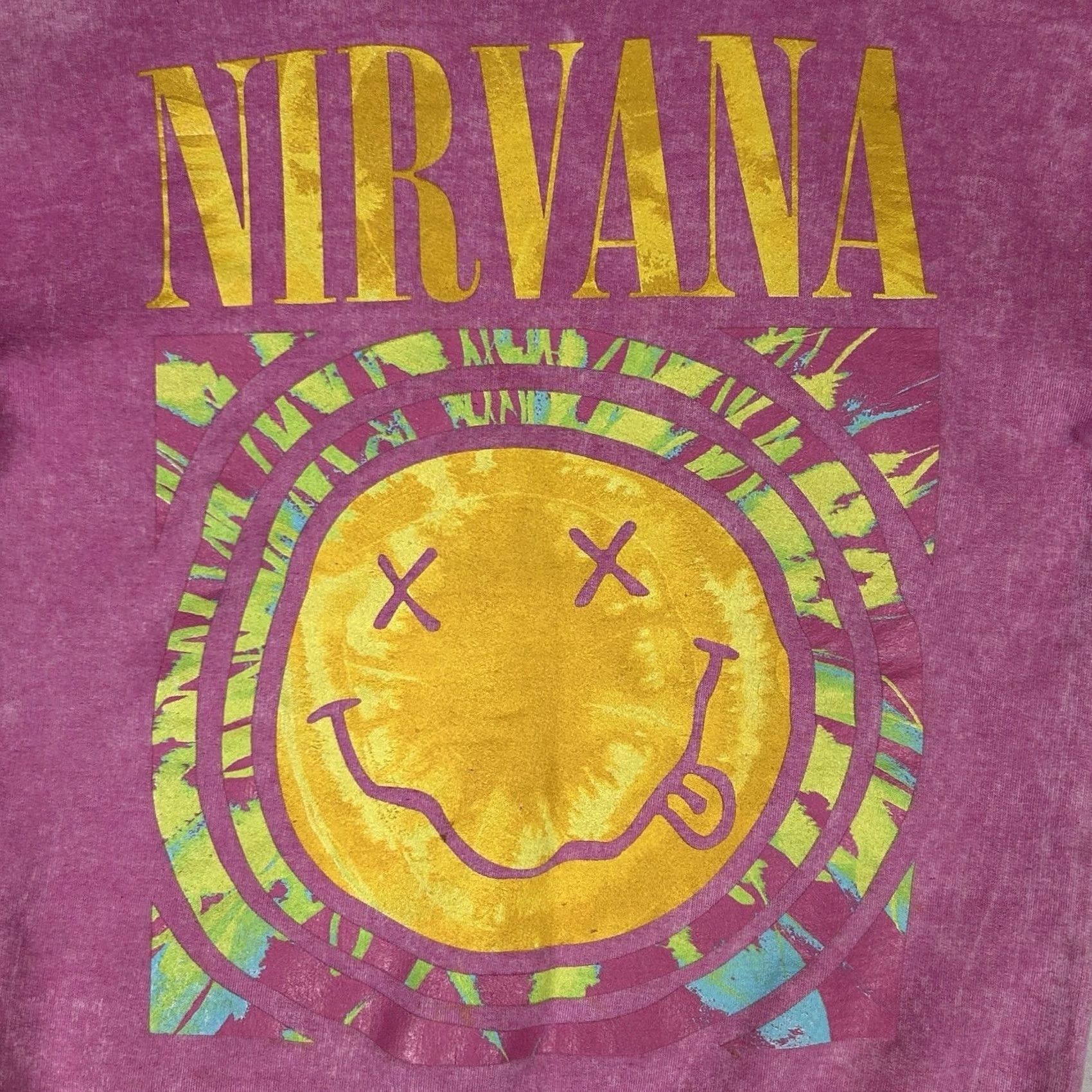 Pinko Nirvana Graphic Smiley Sweatshirt Women's Small Pink Crew Pullover Long Sleeve Size S / US 4 / IT 40 - 2 Thumbnail