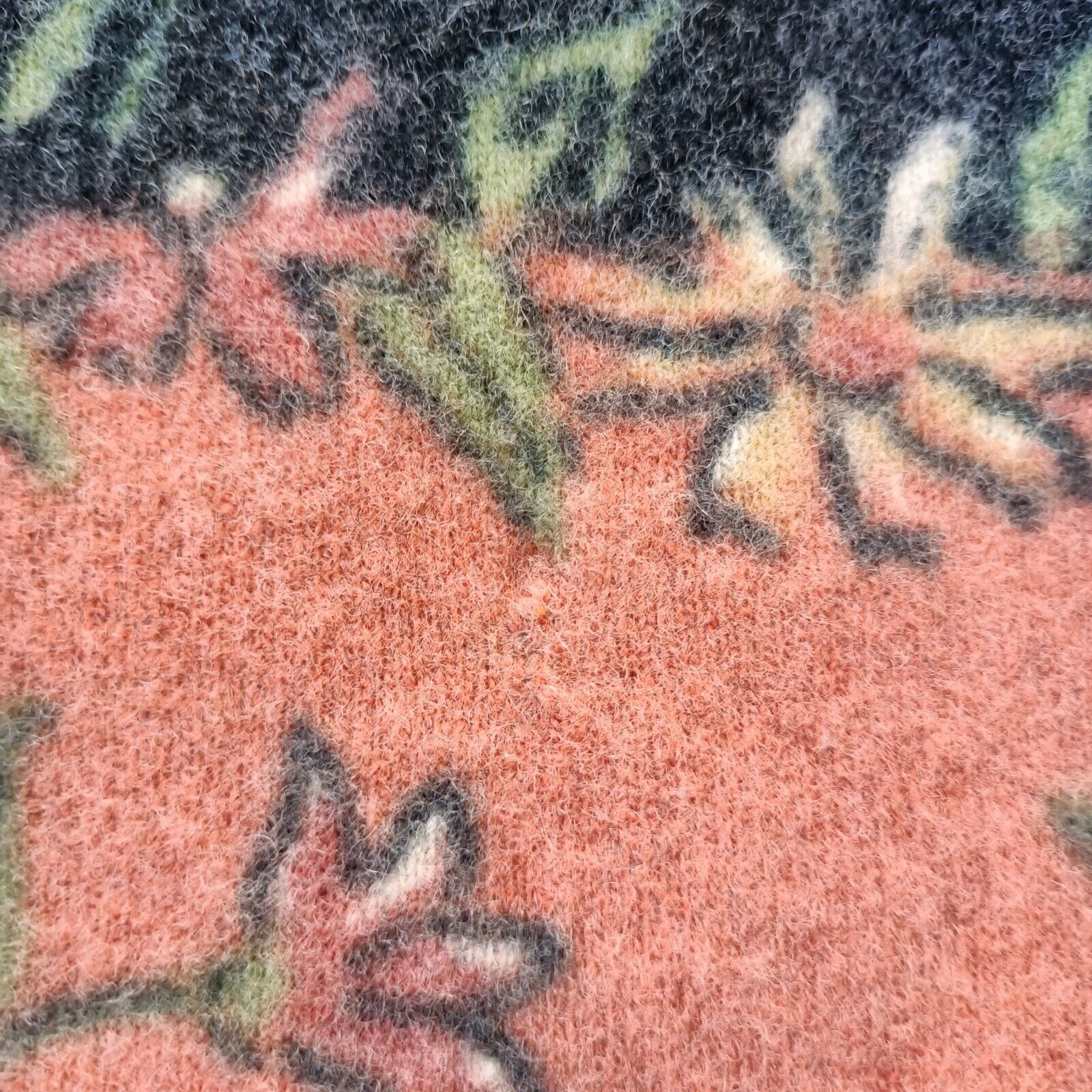 Other Vintage 80s 90s Sweater Orange Floral Striped Lambswool Size M / US 6-8 / IT 42-44 - 12 Thumbnail