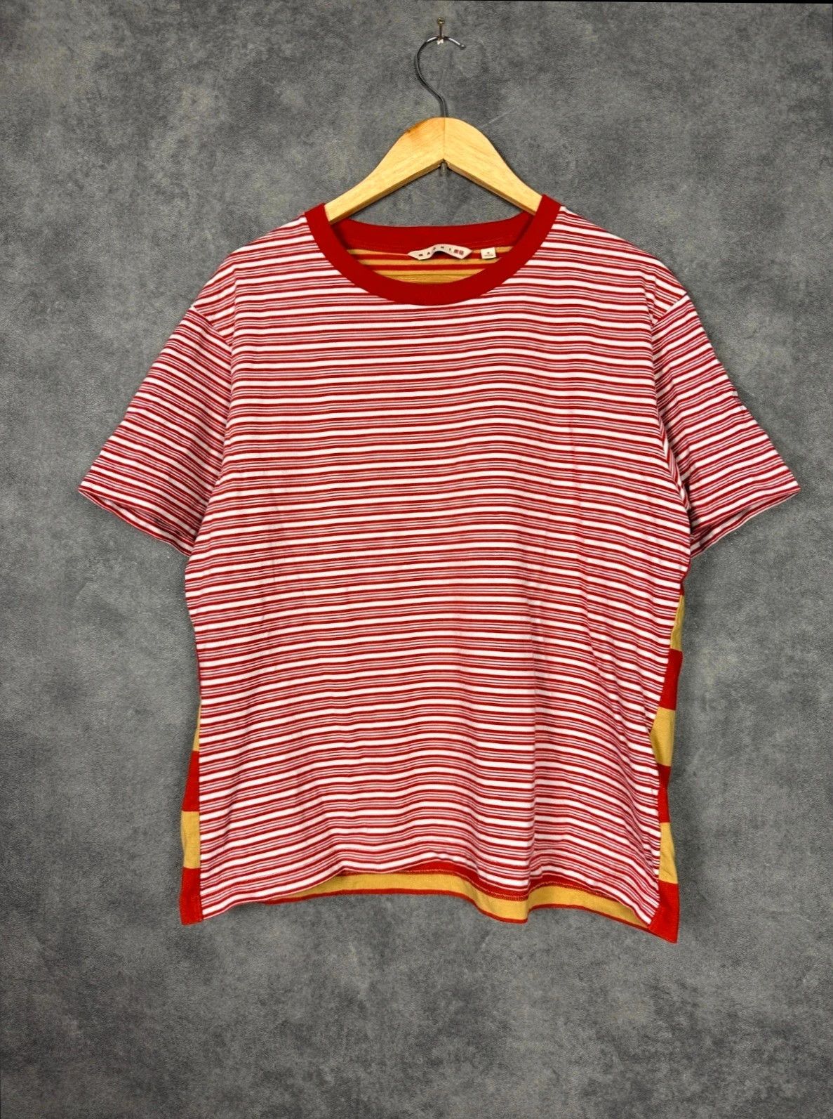 Vintage Marni x H&M T-Shirt Striped Red Yellow White Size US M / EU 48-50 / 2 - 1 Thumbnail