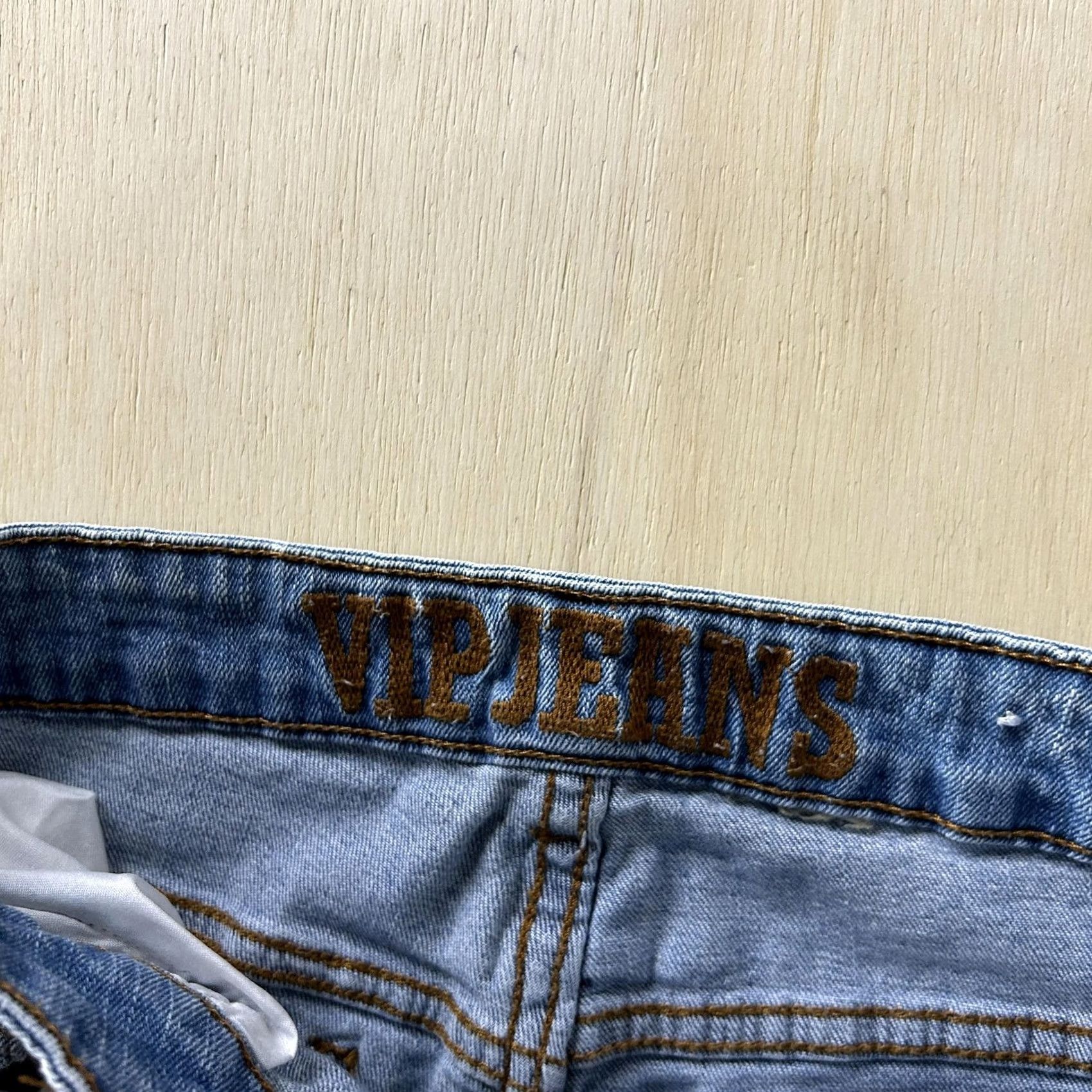 Vintage VIP Jeans Skinny Jeans Juniors 26x28 Mid Rise Medium Wash Blue Distressed Denim Slim Five-Pocket Size 27" / US 4 / IT 40 - 2 Thumbnail