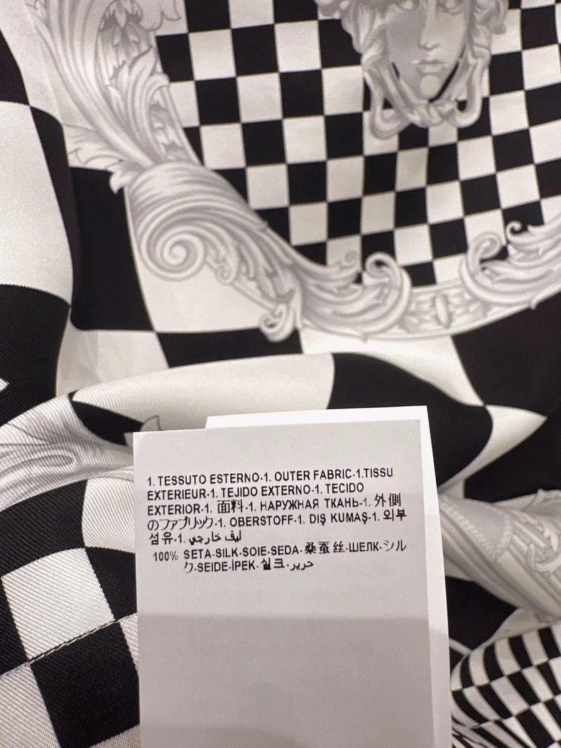 Versace Versace Black and white checkerboard silk short-sleeved sh Size US S / EU 44-46 / 1 - 4 Thumbnail