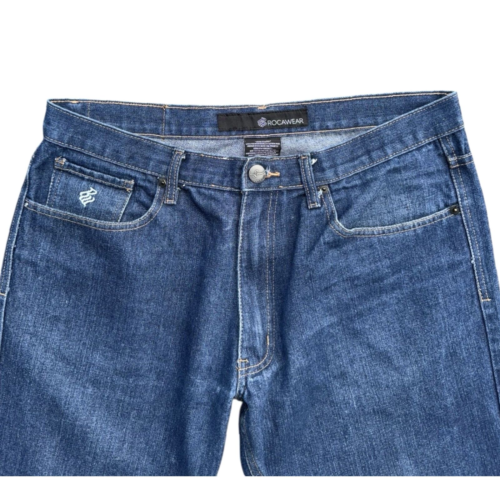 Rocawear VINTAGE Rocawear Jeans Blue Embroidered Pockets Classic Fit Size 34x32 RARE Mens Straight 34 32 Size US 34 / EU 50 - 7 Thumbnail