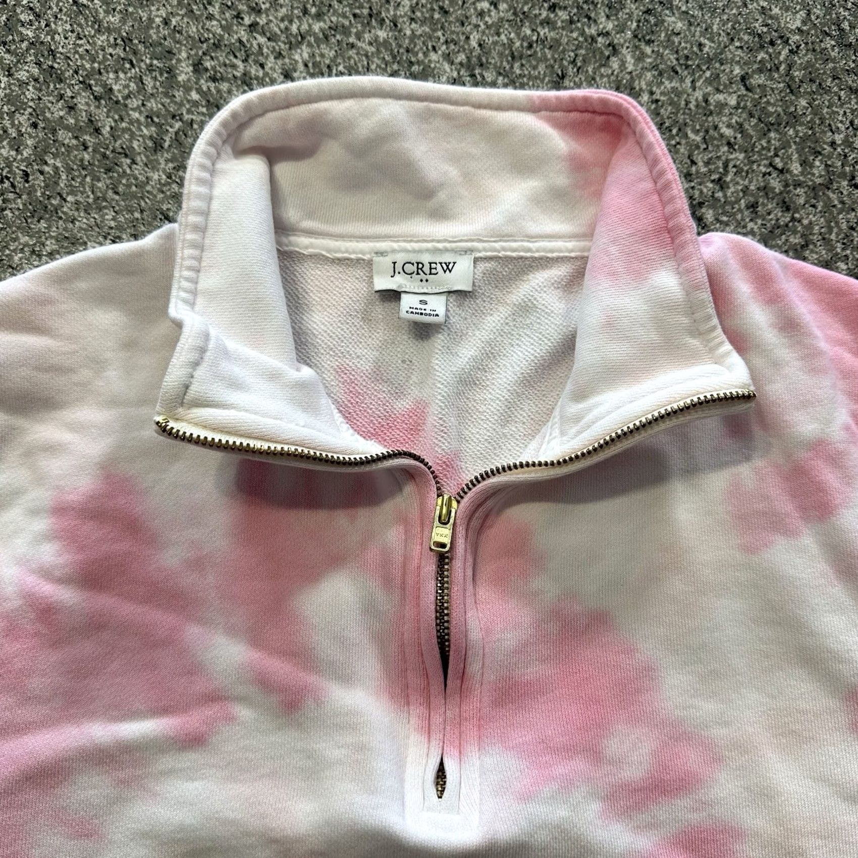 J.Crew J. Crew Quarter Zip Pullover Sweatshirt Womens S Pink Tie Dye Size S / US 4 / IT 40 - 2 Thumbnail