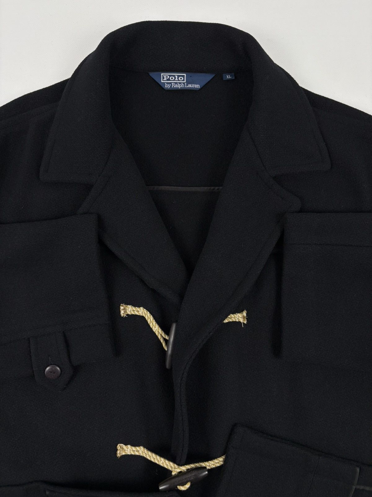 Polo Ralph Lauren DEADSTOCK 90’s POLO RL Admiral Wool Black Duffle Toggle Pea Coat Jacket Trench XL Size US XL / EU 56 / 4 - 17 Thumbnail