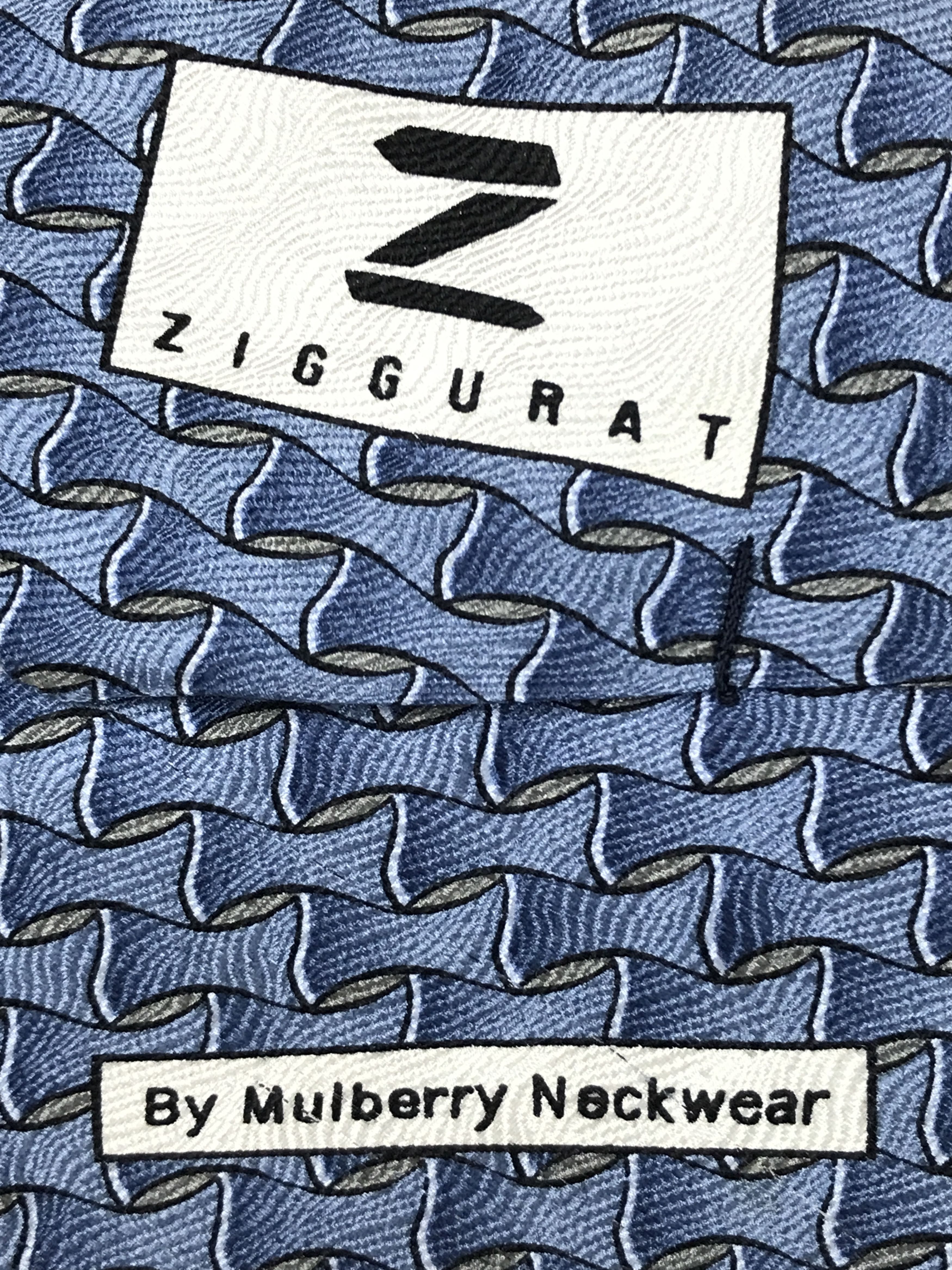 Designer × Mulberry × Vintage Vintage Ziggurat By Mulberry Necktie Size ONE SIZE - 7 Thumbnail