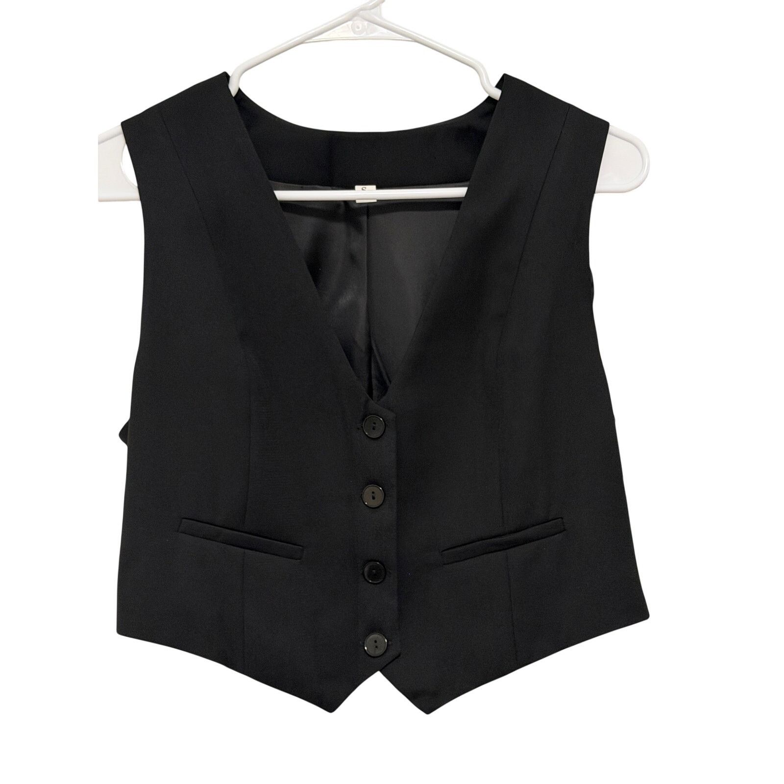 Other Women's Cropped V-Neck Button Front Sleeveless Jacket Vest Size S / US 4 / IT 40 - 7 Thumbnail